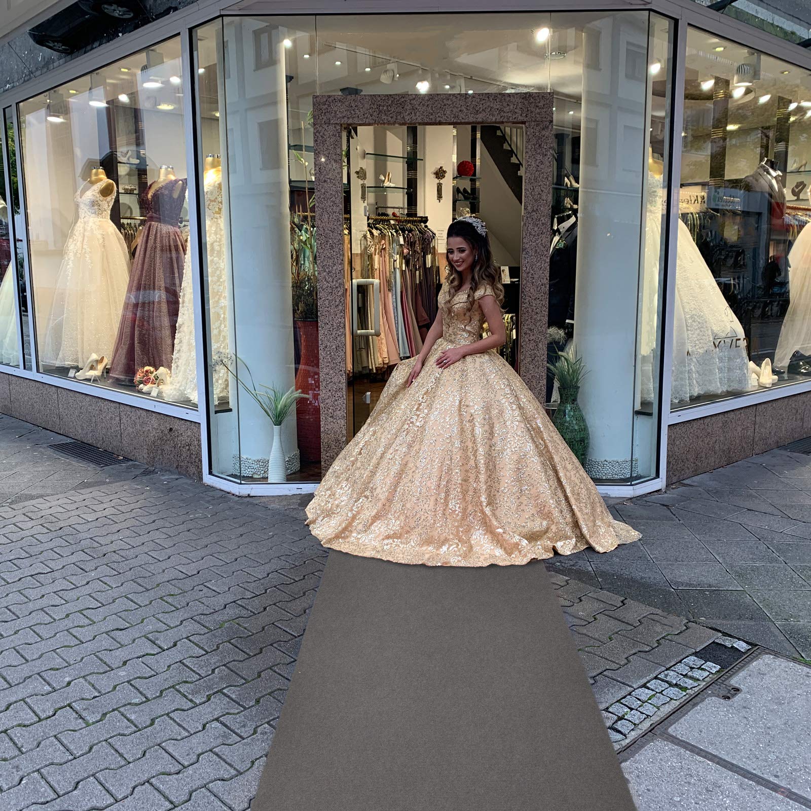 Floordirekt Messeteppich Sintra | Idealer Läufer Bodenbelag für Messe, Hochzeit & Events | Eventteppich in vielen Farben & Größen (200 x 600 cm, Grau 0906)