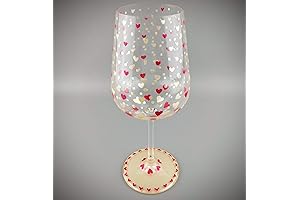 Hand-Painted Valentine Hearts Wine Glass