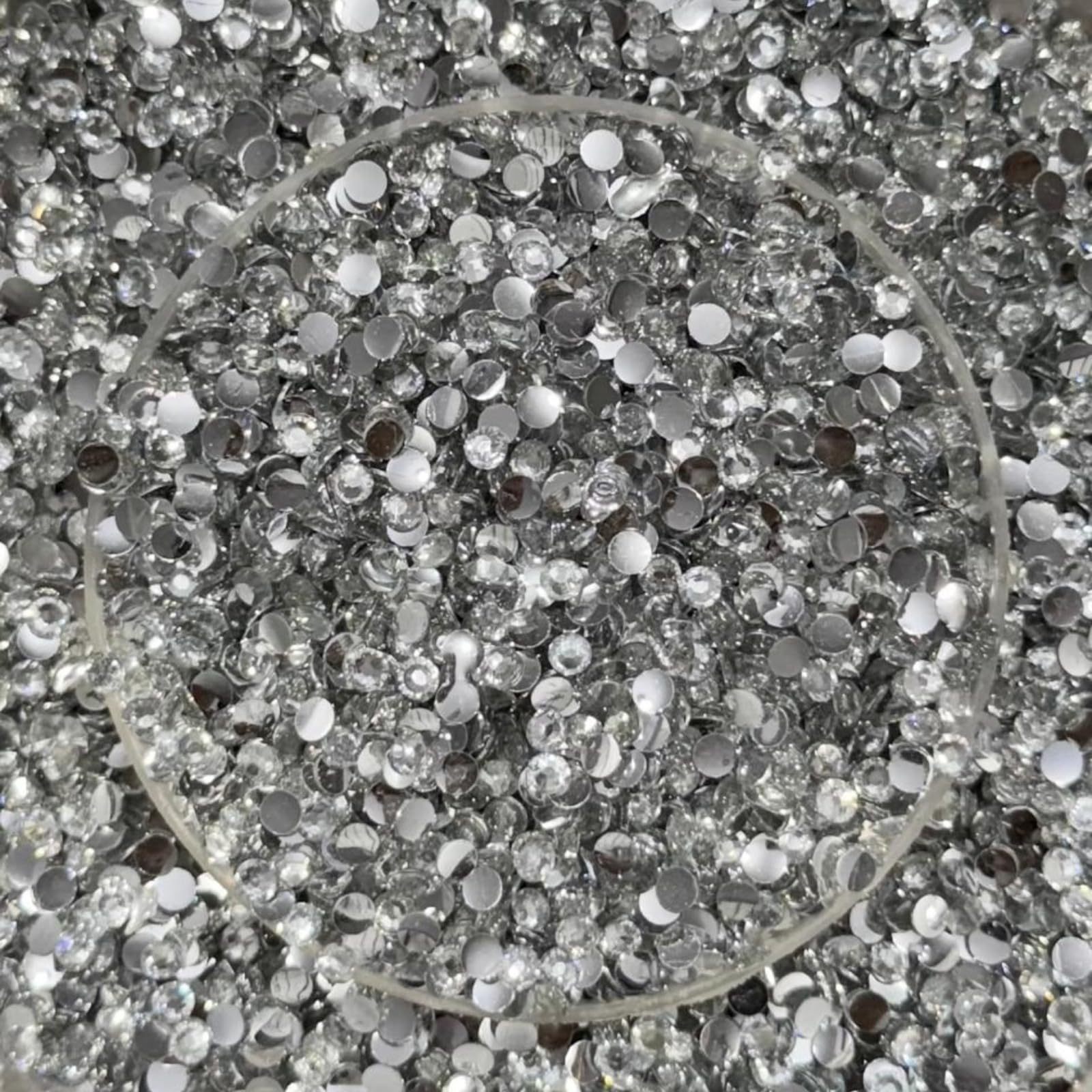 Crystal Clear Flatback Rhinestones for Craft, Nail Art & Decoration | 2mm Round Acrylic Stones | 1000 Pcs | Sparkling Silver Diamond-Look Embellishments-image-44