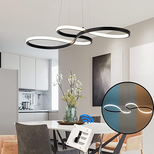 SUNMOO Lámpara de Araña LED Moderna para Comedor, Luz Colgante Regulable, Lámpara de Araña Creativa con Regulador de Intensidad, Color 3000-6000K,