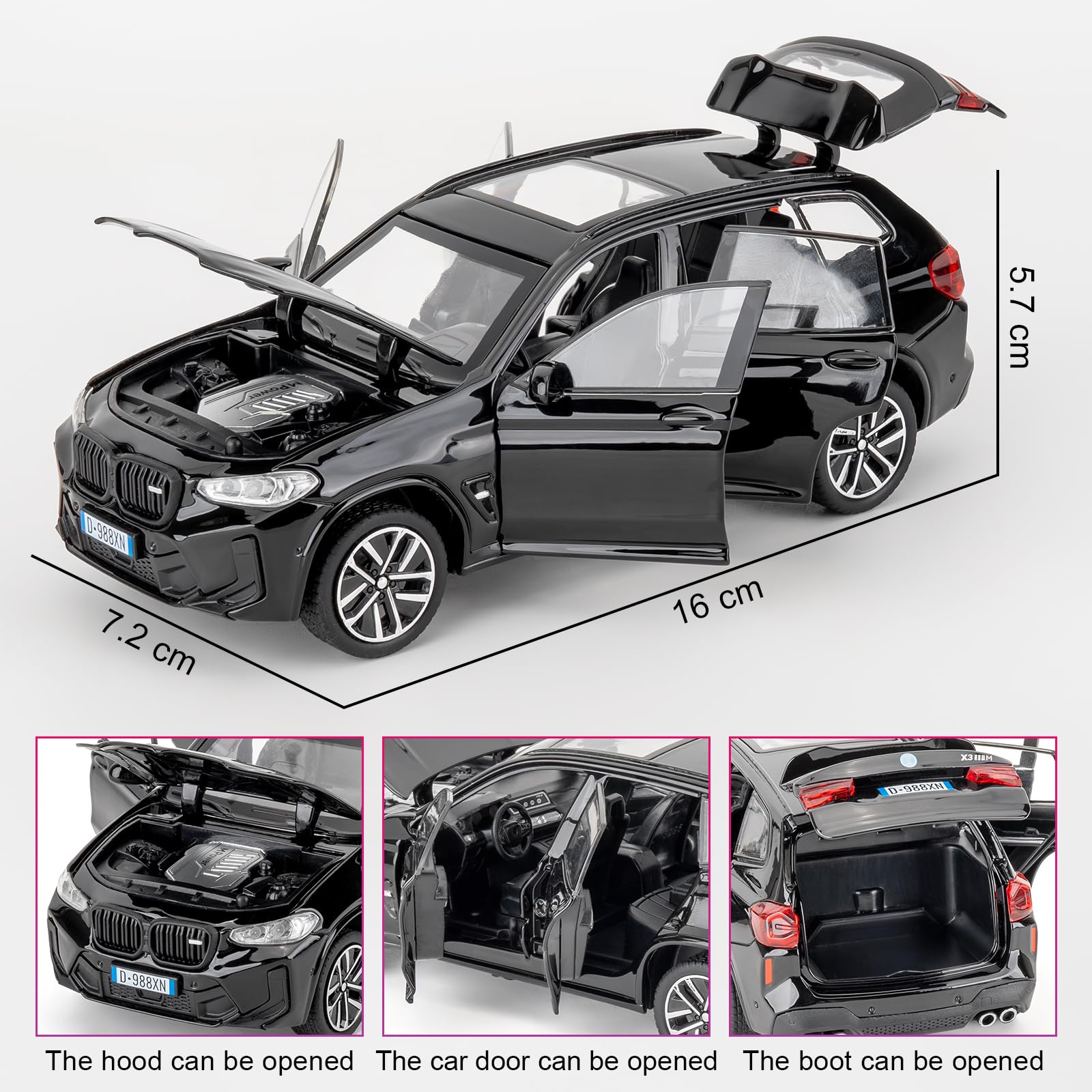 BGHSCA Toy Car Compatible for 1:32 X3M Model Car - Image 2
