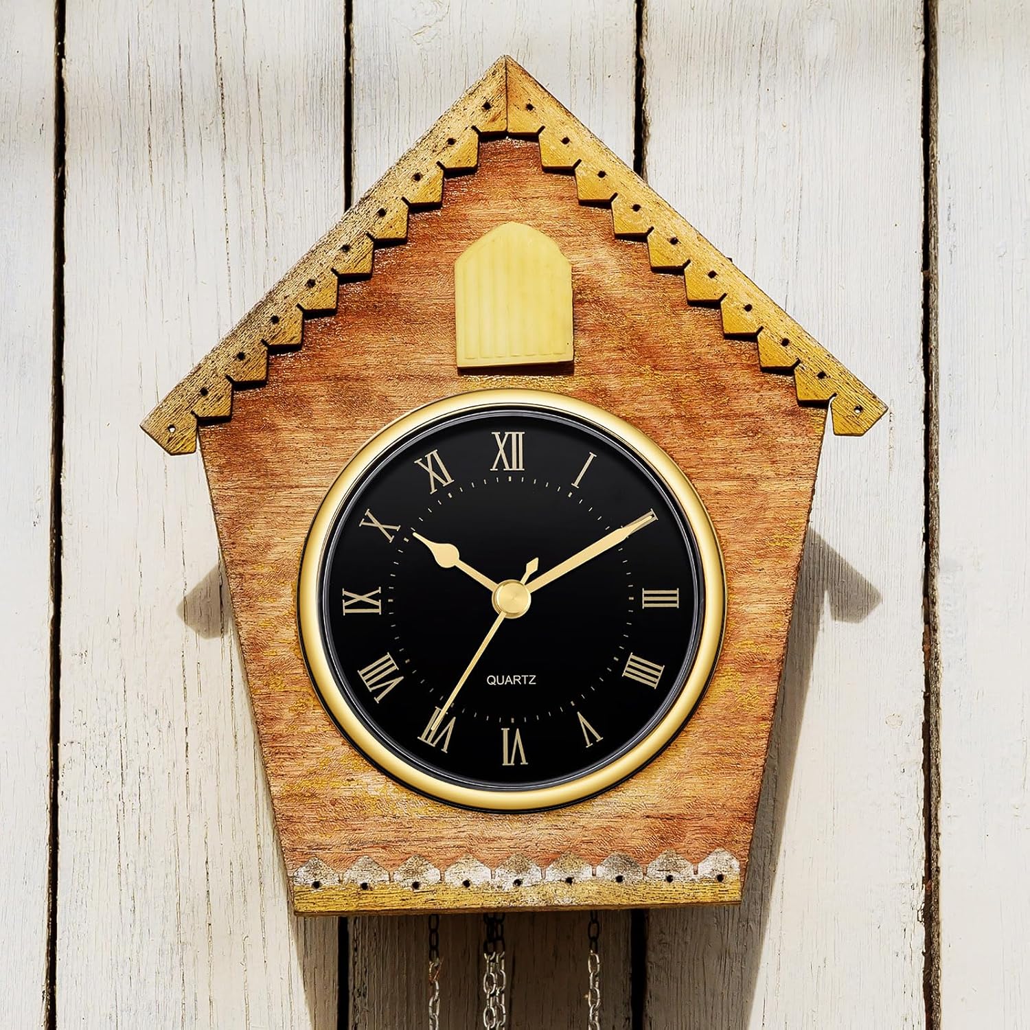 Outus 4 Pack 3-1/2 Inch (90 mm) Round Quartz Movement Clock Fit Up/Insert with Gold Trim and Arabic/Roman Numeral(Cool)