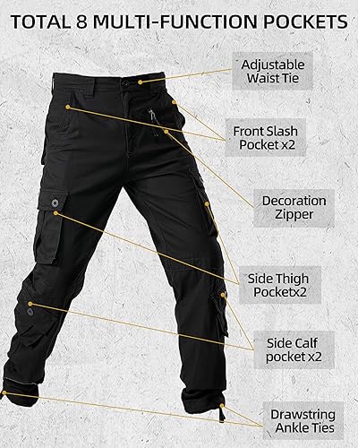 Miniatura 3 de AKARMY - Pantalones cargo de camuflaje para hombre, de algodón, militares, de la armada, de trabajo, tácticos, de combate, informales, con 8