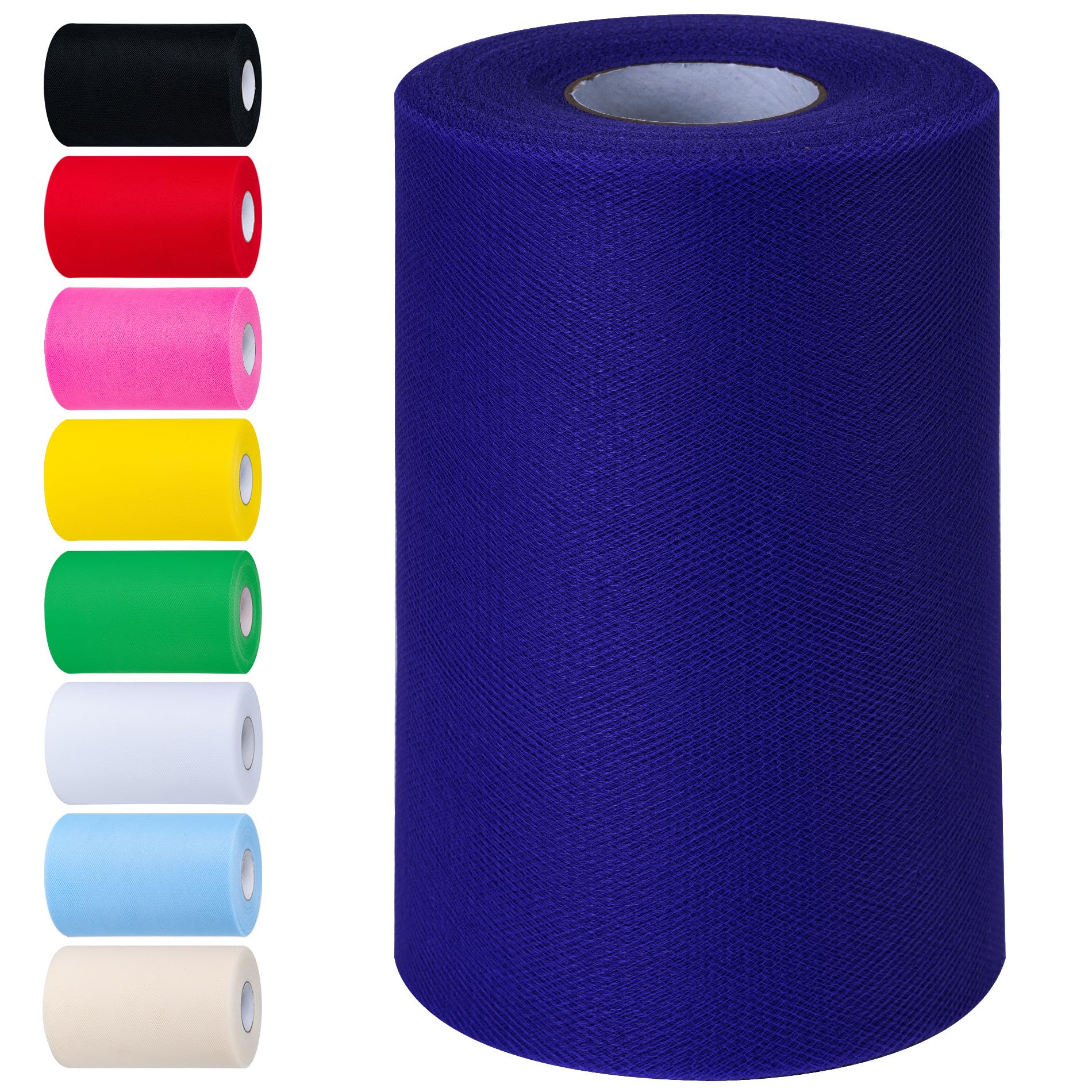 Royal Blue Tulle Fabric Rolls 6 Inch by 100 Yards (300 feet) Tulle Roll Spool Fabric for DIY Tutu Skirt Baby Shower Birthday Party Wedding Decorations Christmas Craft Supplies (Royal Blue)