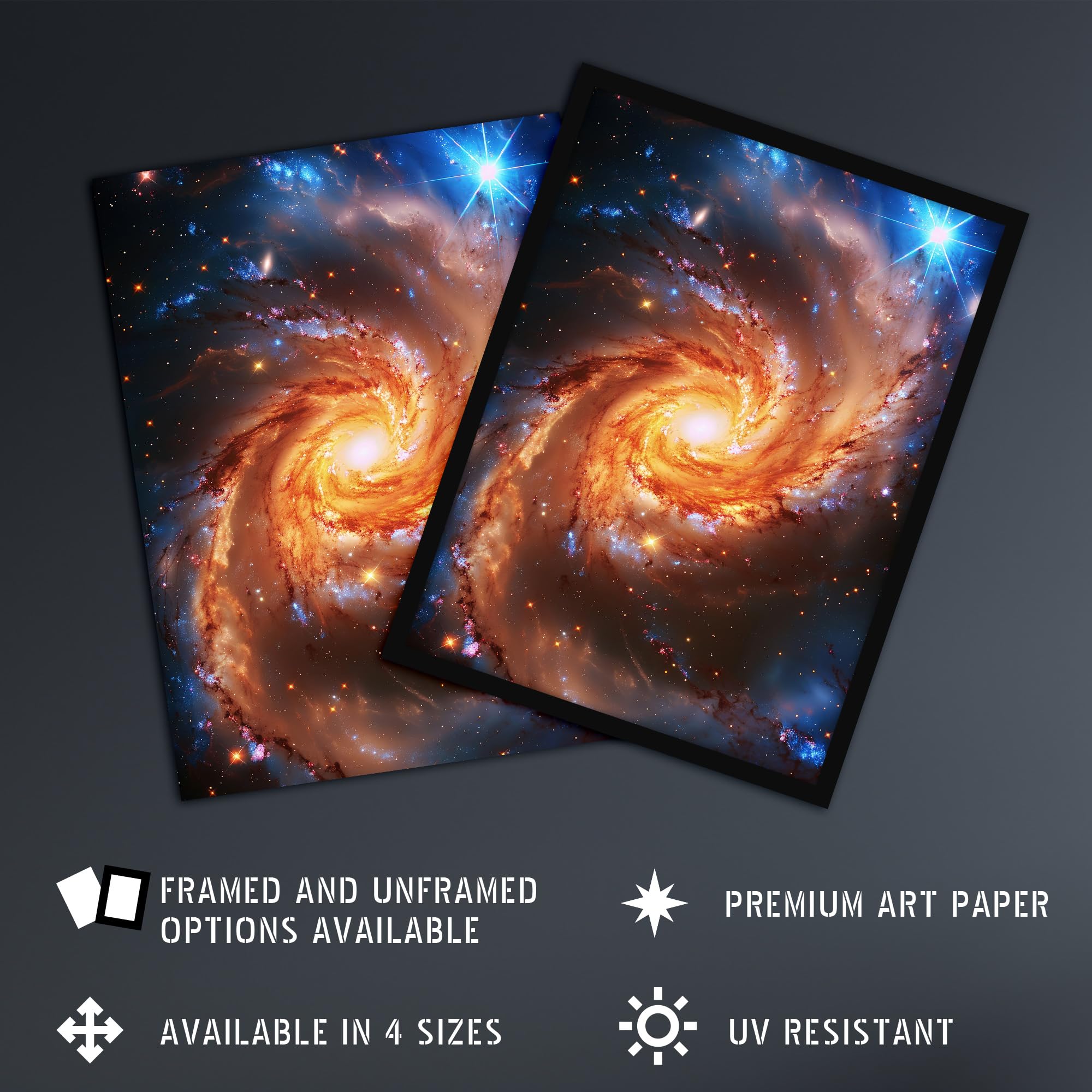 Artery8 Spiral Galaxy Dust Cloud Stars Space Universe For Living Room Large Wall Art Poster Print Thick Paper 18X24 Inch - Image 2