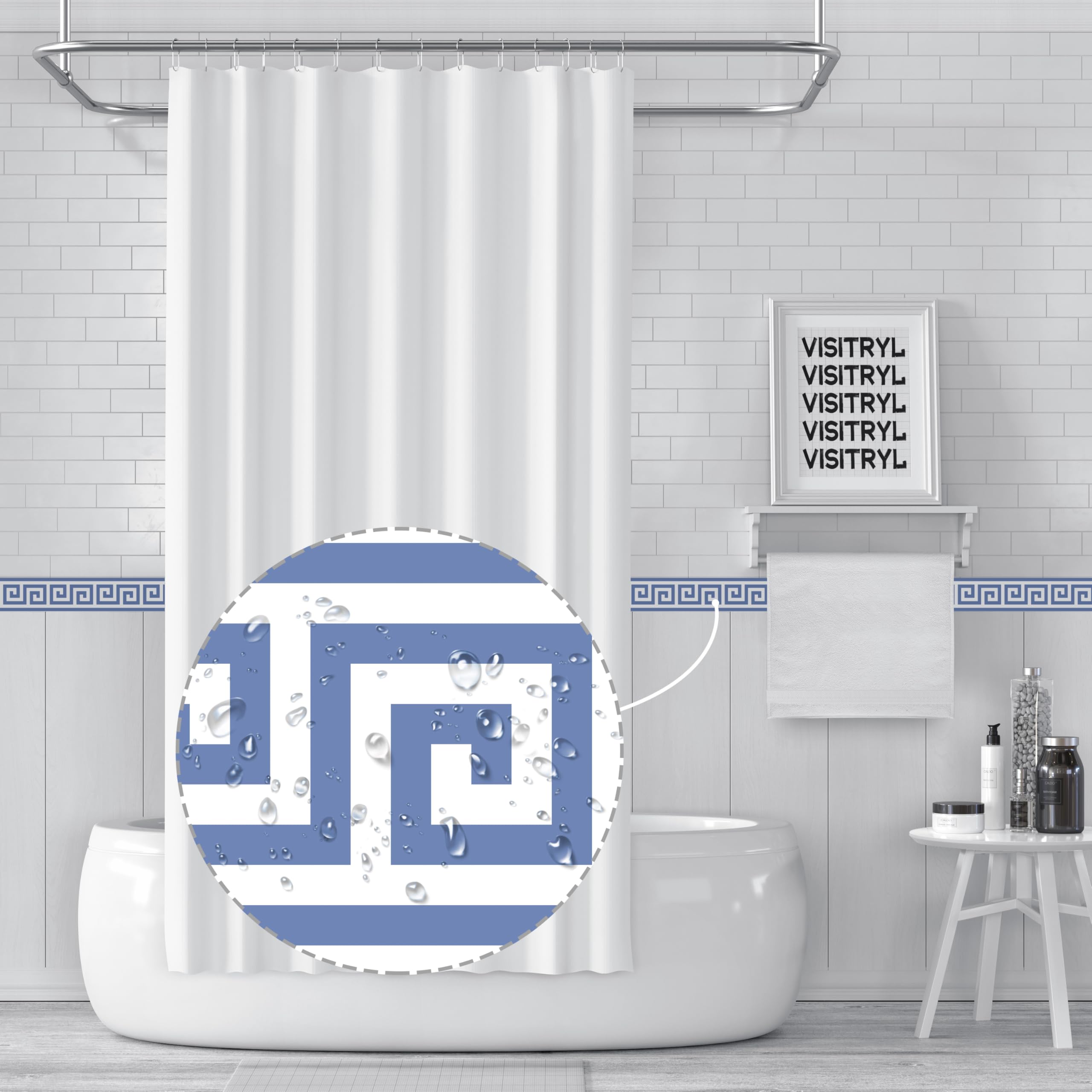 Cenefas Adhesivas para Cocina Baño Decorativas Wanzi Azul A 12cm X 1000cm Fácil Aplicación Resistente Agua