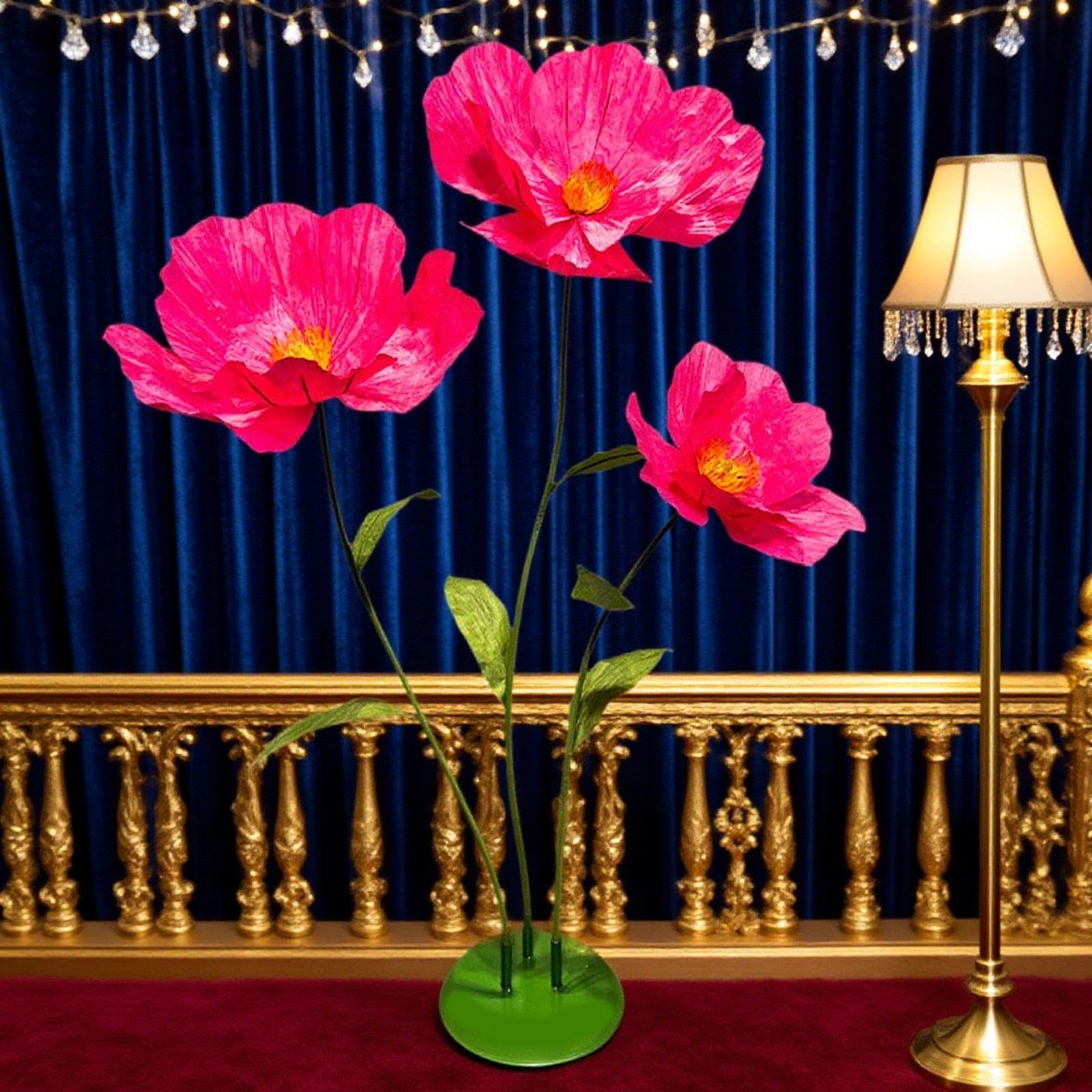 Fleurs Artificielles Géantes Décoration Florale sur Pied Grand Arrangement pour Scène et Accessoire de Photographie avec Base Adapté pour Les Mariage, Rose