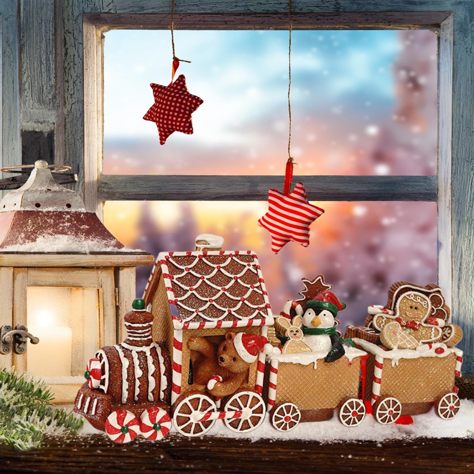 Décoration De Noël : Train En D'épice, Figurine De Train Pour Le