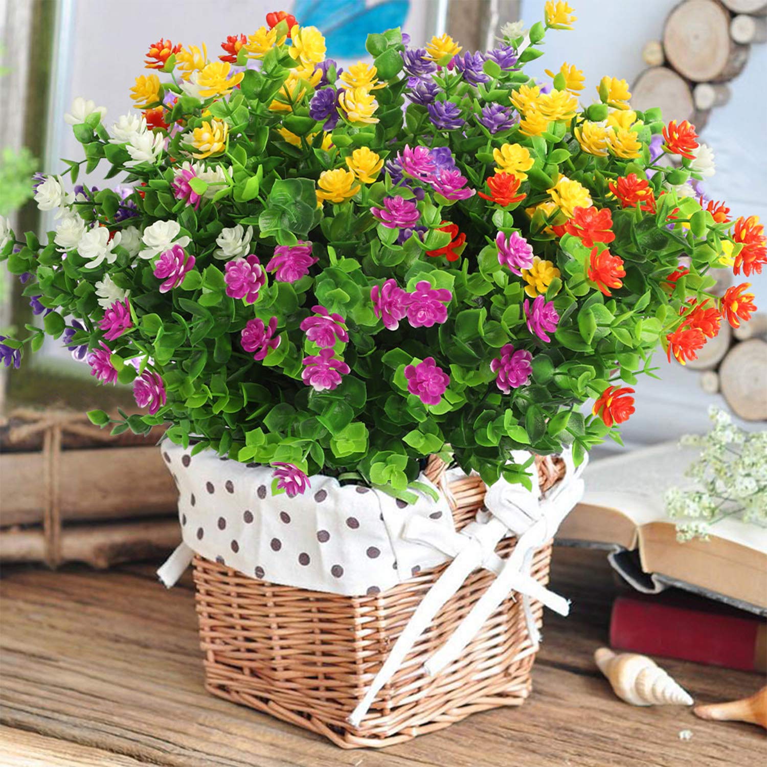 10 Fasci Di Fiori Artificiali Multicolore UV Resistenti Per Esterno - Margherite Finte Per Decorazioni Fai Da Te, Casa E Giardino