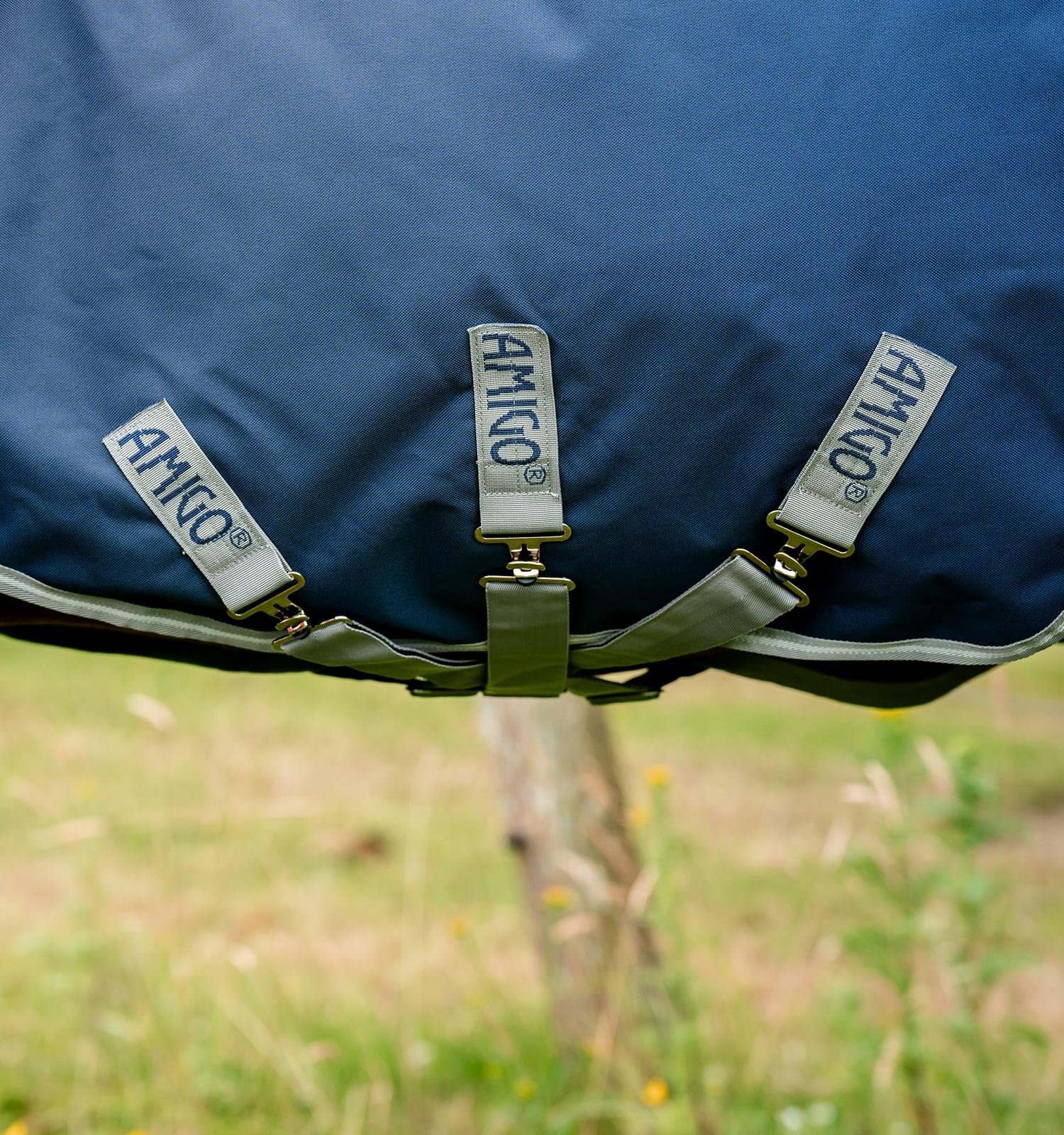 Horseware Amigo 1200D Original Turnout Lite 0g Decke wasserdicht Navy/Titanium Grey & Silver