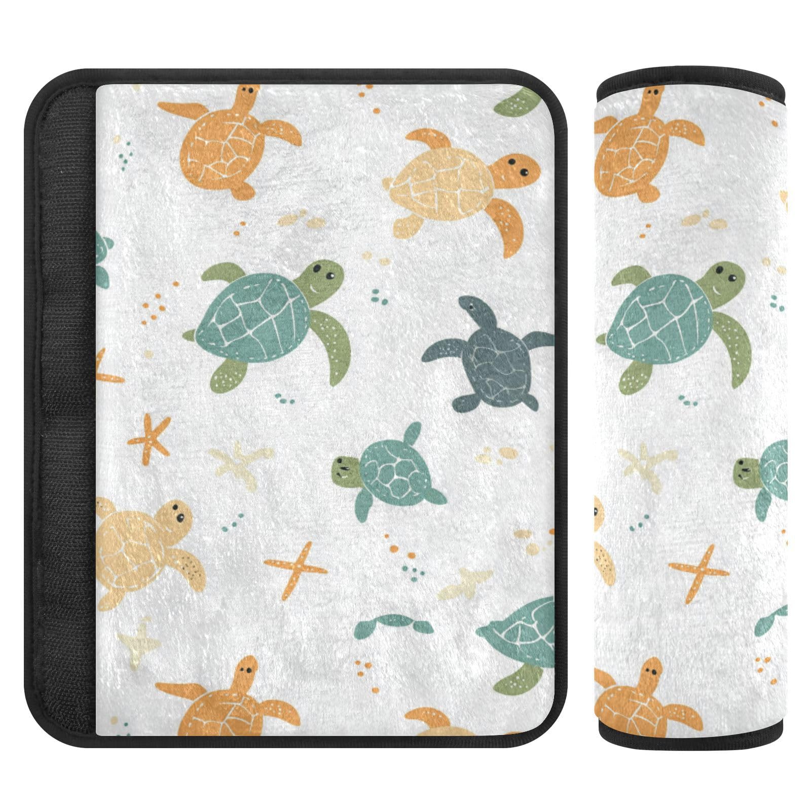 Seat Belt Covers 2 Pack Cute Turtles Car Seat Strap Covers Super Soft Star Car Seat Neck Cover for Boys Girls Adults Babies S