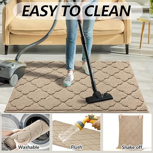 Miniatura 6 de Timo Tapete para interiores, tapete para puerta delantera, 20 x 32 pulgadas, parte trasera de goma absorbente, antideslizante, lavable a máquina,