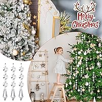 Vista 4 de Nuenen - 100 piezas de cristales colgantes para centros de mesa, cuentas de candelabro de acrílico, guirnalda, hebras, cuentas de prisma