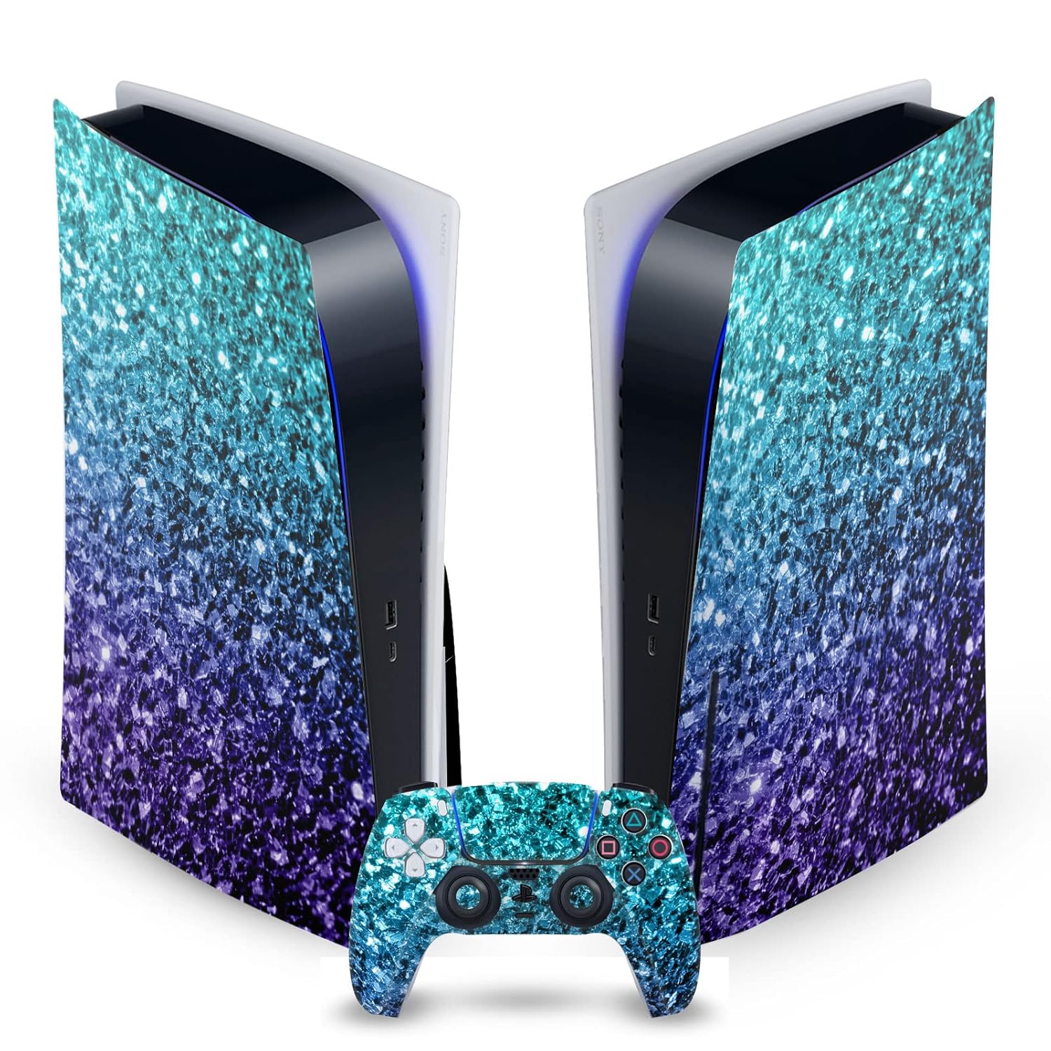 Head Case Designs Officially Licensed PLdesign Purple Pink Art Mix Vinyl Faceplate Sticker Gaming Skin Case Cover Compatible with Sony Playstation 5 PS5 Disc Edition Console & DualSense Controller