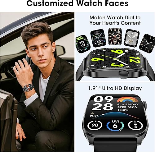 Miniatura 7 de Curve - Reloj inteligente para hombres y mujeres, relojes inteligentes de 1.91 pulgadas con más de 120 modos deportivos, rastreador de actividad