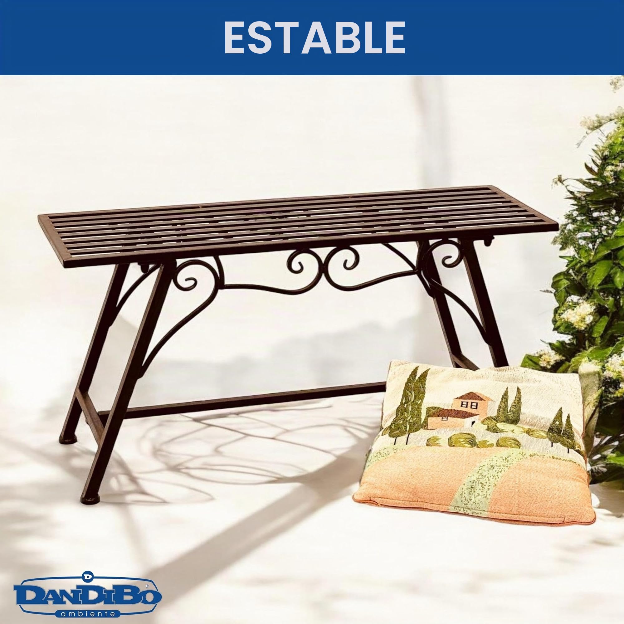 Banco "CUCCIO-S" B-83 cm 77824 Banco de jardín de metal Muebles de jardín