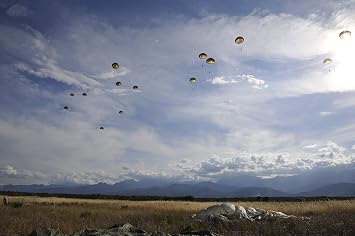Home Comforts U.S. Army Paratroopers from The 82nd Airborne Division, Ft. Bragg, N.C, descend from C-130H Hercule Vivid Imagery Laminated Poster Print-20 Inch by 30 Inch Laminated Poster