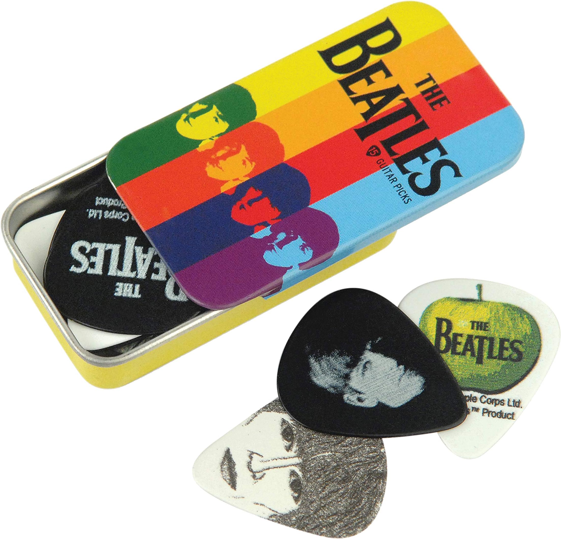 D'Addario Beatles Guitar Picks - The Beatles Collectable Guitar Picks - Stripes - Collectible Tin/Picks