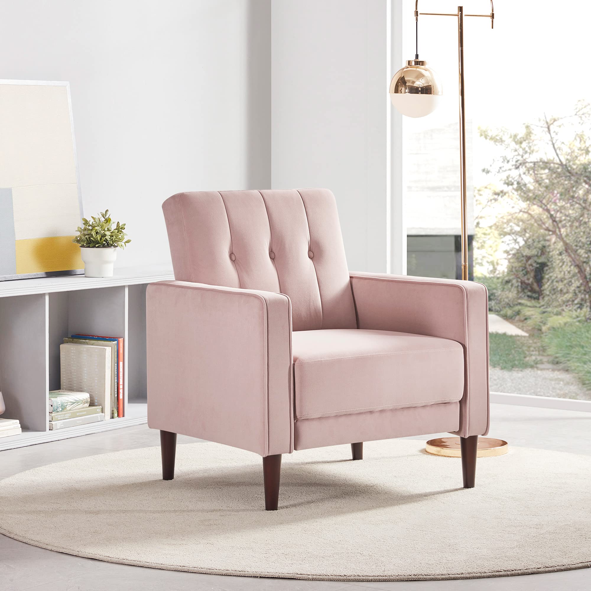 Buy BELLEZE Accent Chair MidCentury Armchair Velvet Upholstered Club