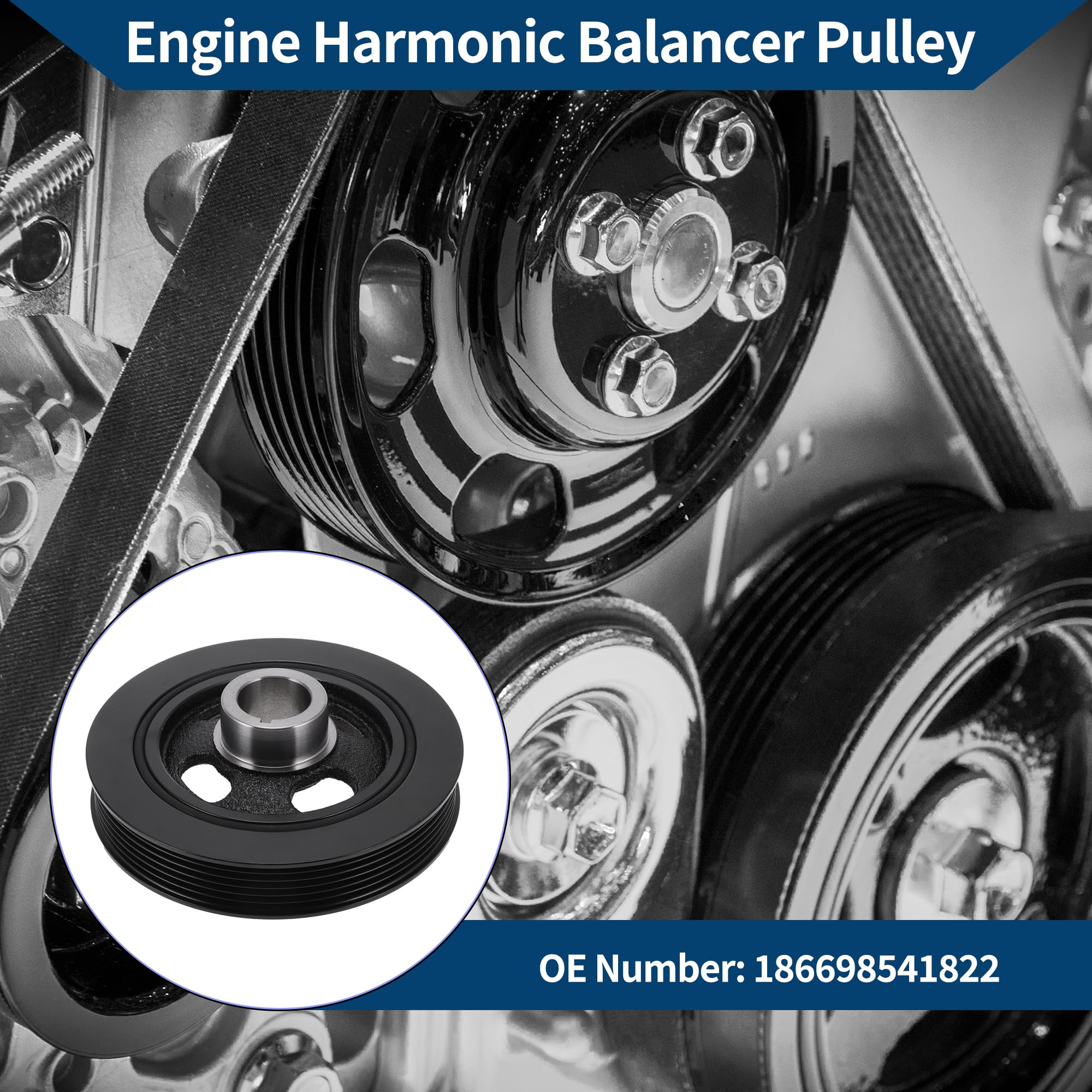 Keine. 2312425000 Motor Harmonic Balancer Kurbelwellenriemenscheibe für Dodg Journey 2009-2020 Harmonic Balancer Riemenscheibe Kurbelriemenscheibe 6 Nut Langlebig