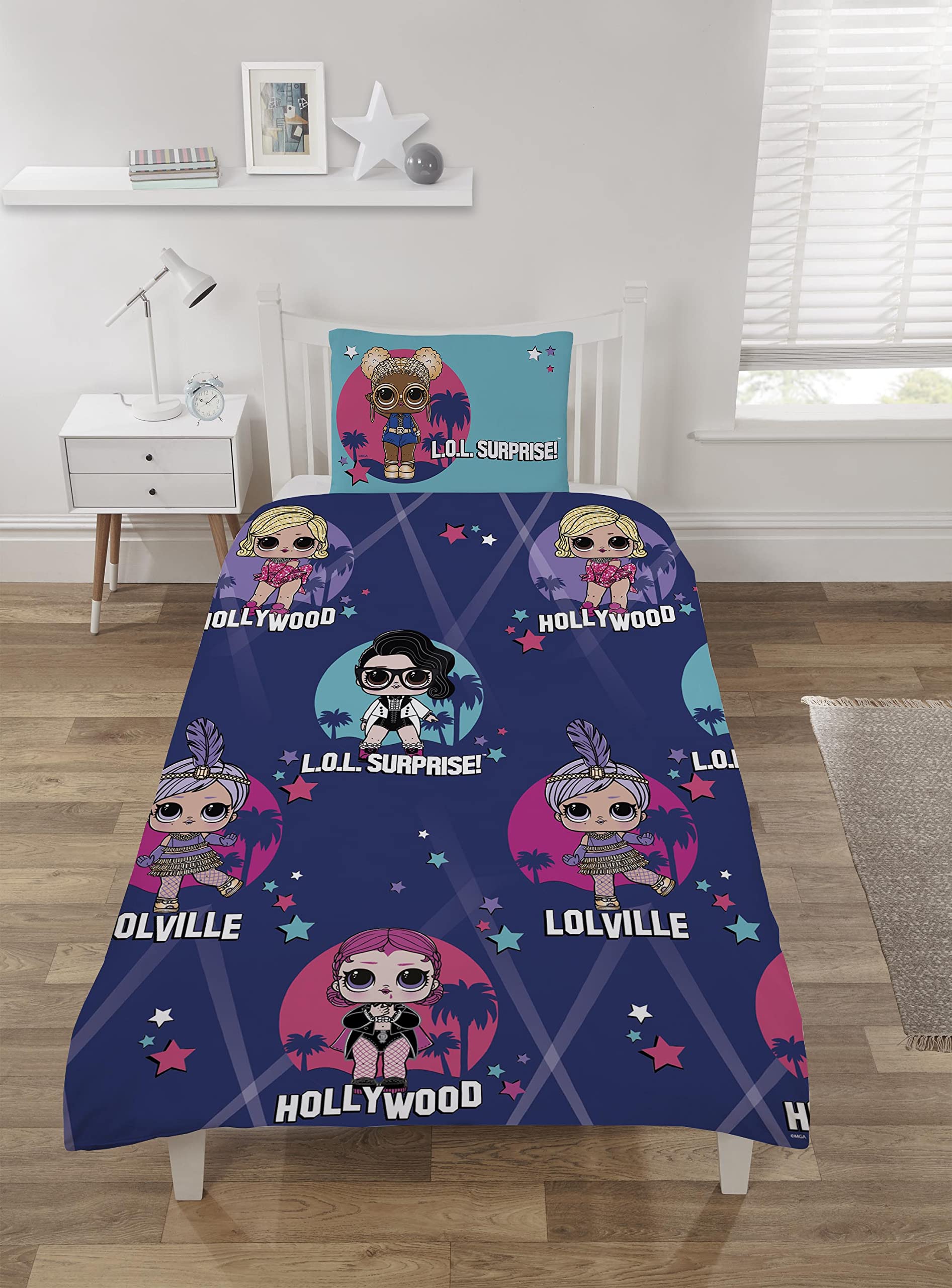 Cna Stores Girls Pink - Lol Single Duvet Cover Set Hollywood Reversible Bedding For