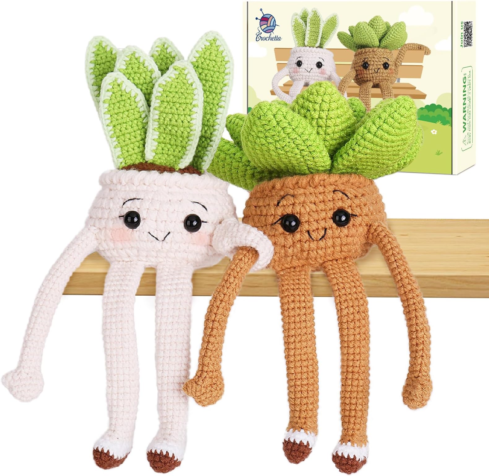 Crochet Kit for Beginners, Beginner Crochet Kit for Adults with Step-by-Step Video Tutorials, DIY Crochet Animal Kits Knitting Supplies