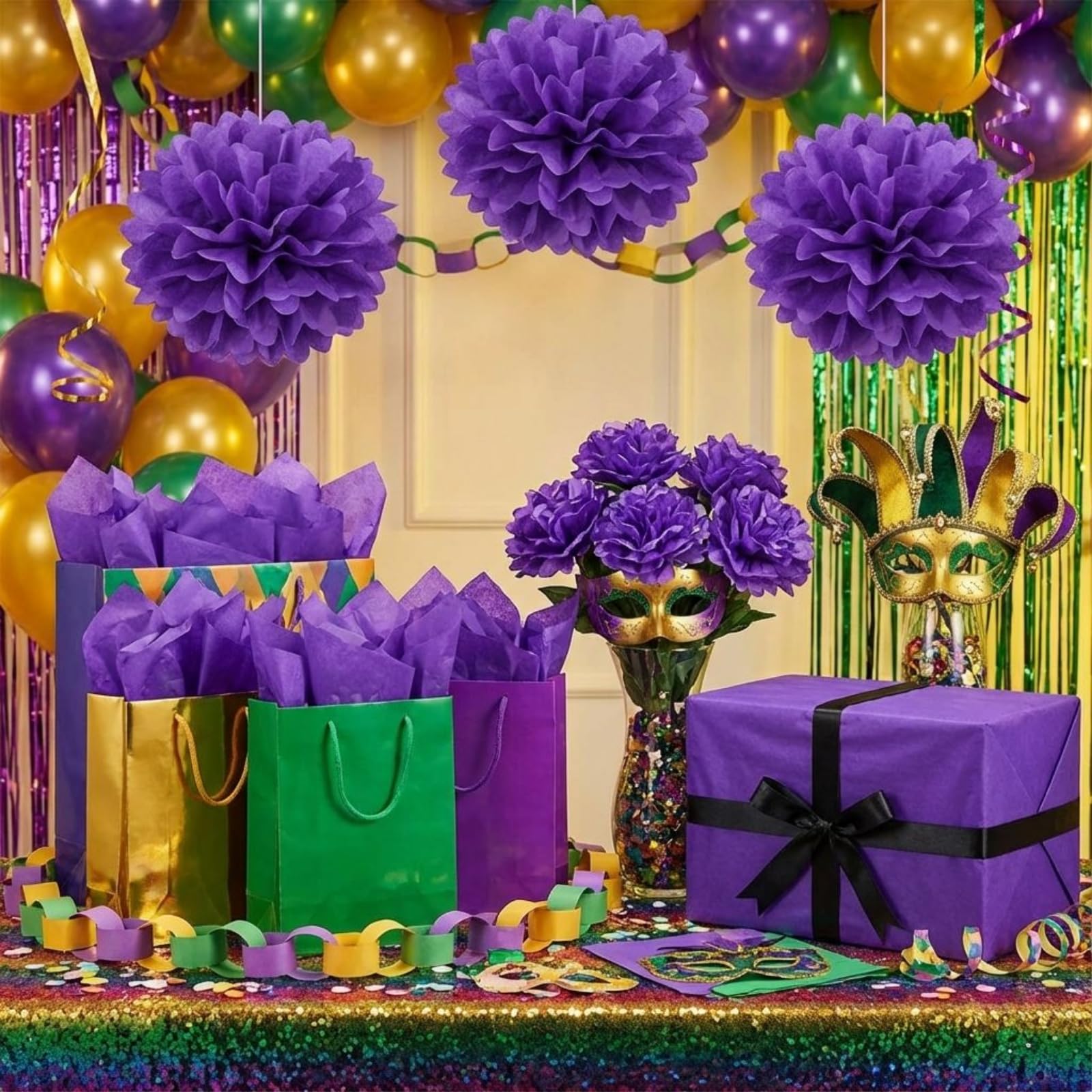 Qilery Lot de 500 feuilles de papier de soie sans acide pour cadeaux, loisirs créatifs, décoration de fête, mariage, fête prénatale (violet) - 38,1 x 50,8 cm