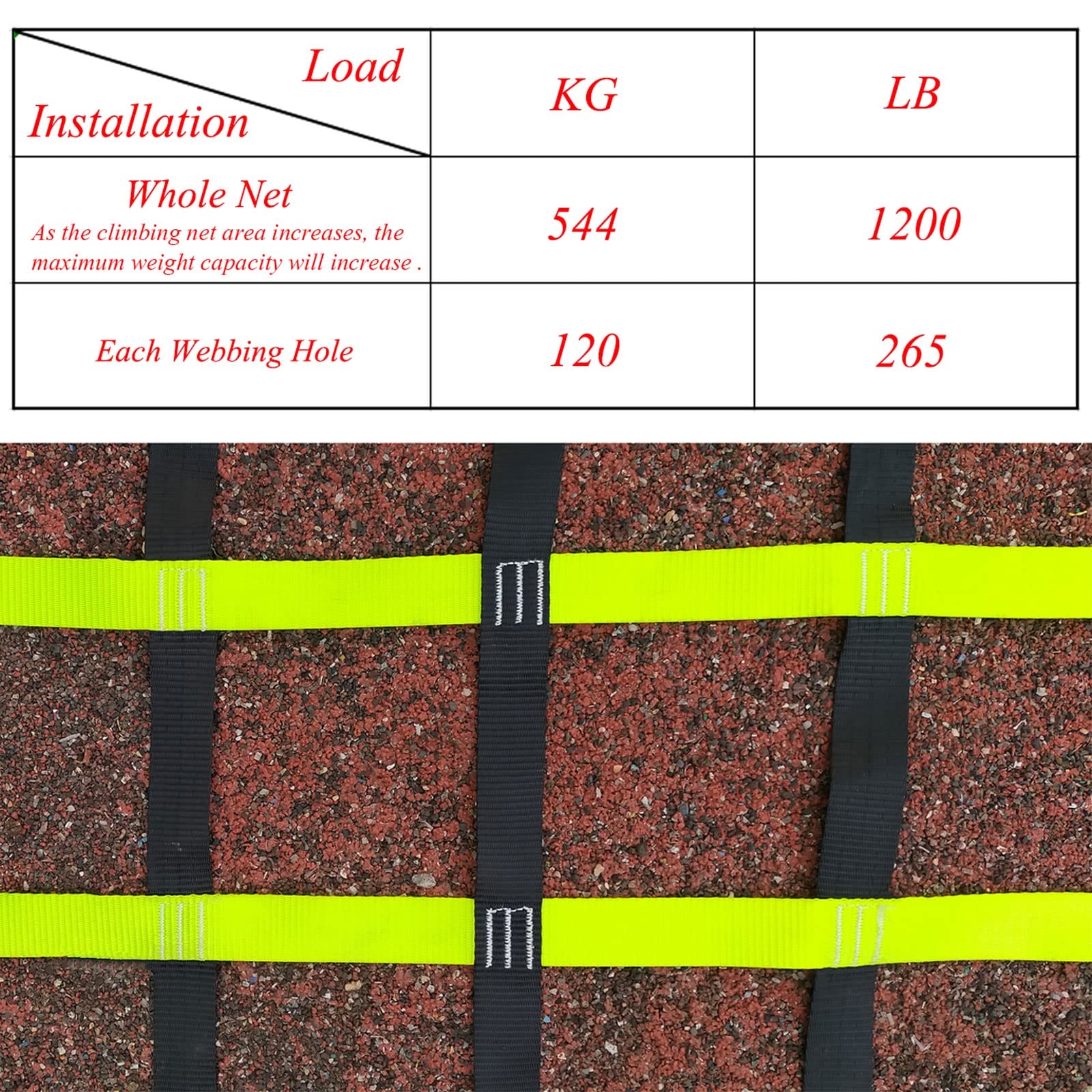 Robustes Kletternetz für Erwachsene und Kinder, 3,35 x 3,35 m großes Frachtnetz für Baumhäuser, Schaukeln, Klettergerüste, Indoor-/Outdoor-Trainingsanlagen, strapazierfähiges Kletternetz mit