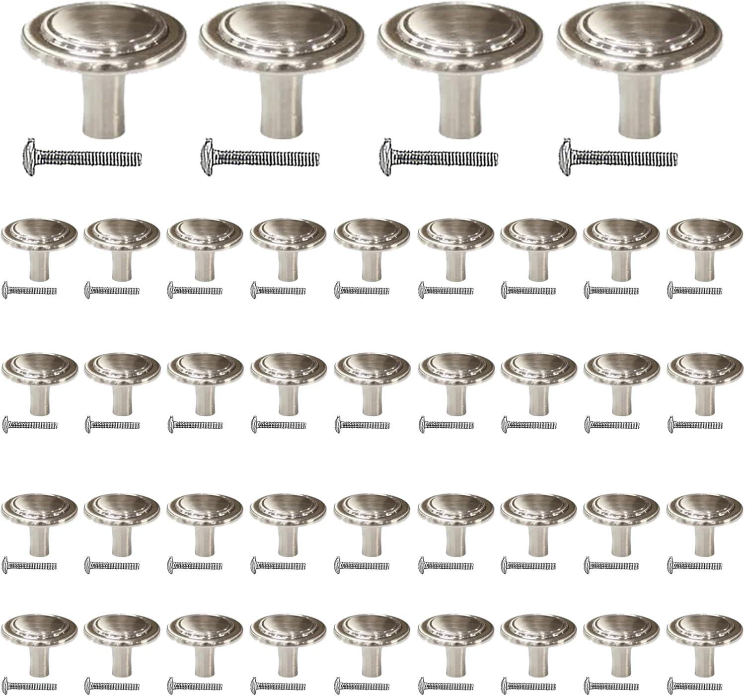 Metal Cabinet Knobs 40 Pack Bifold Swirl 1-1/4 in. Satin Nickel Round Cabinet Knobs Drawer Knobs Dresser Drawer Pulls Cabinet Knobs for Kitchen Cabinet Bathroom Cabinet