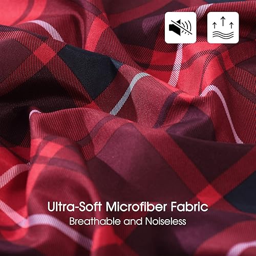 Miniatura 4 de Basic Beyond Juego de edredón tamaño individual, juego de edredón a cuadros rojos y negros, juego de edredón alternativo para todas las estaciones