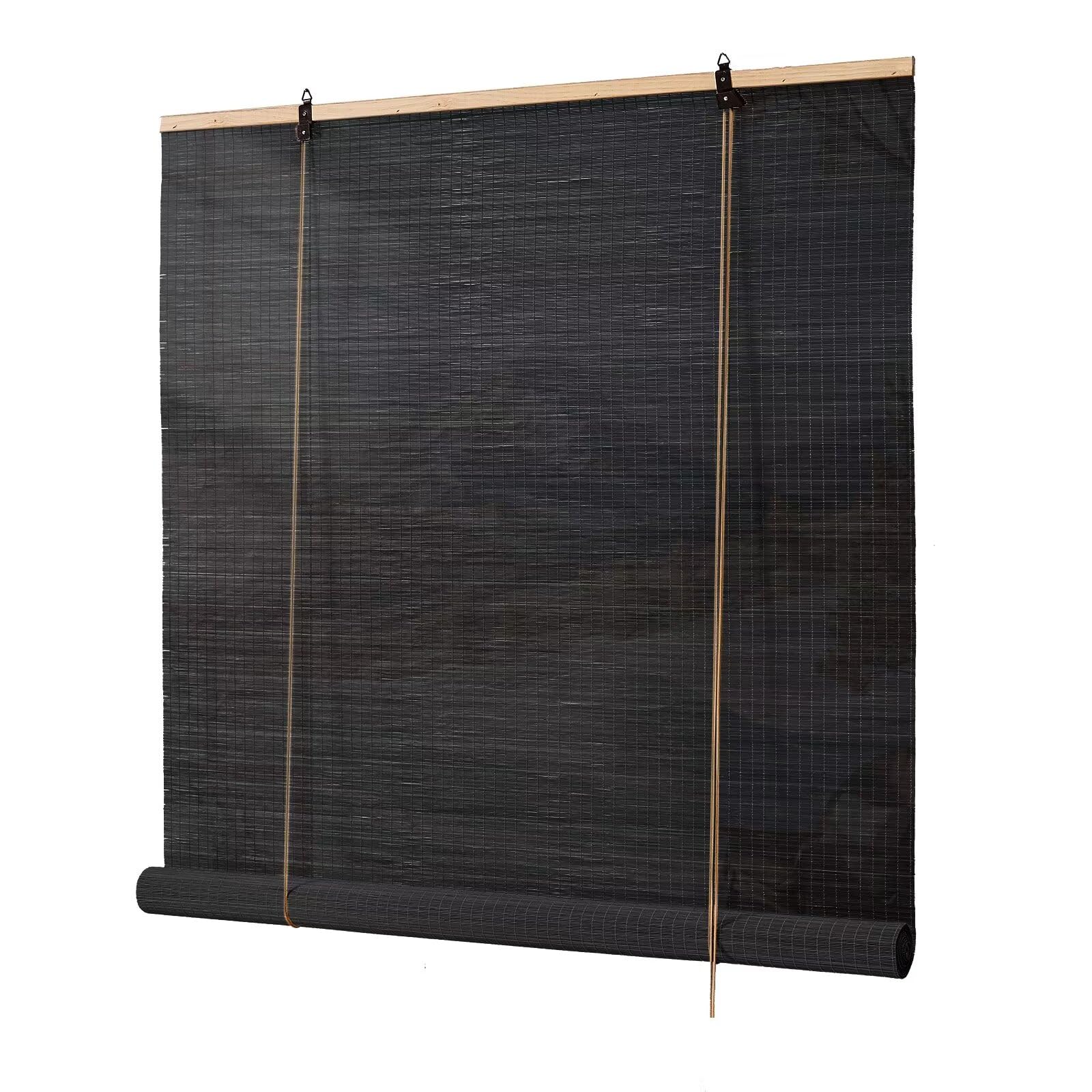 Bamboo Roller Blinds Shades,Outdoor Bamboo Roll Up,Vertical Lifting,Natural,Breathable,Waterproof Roller Shades for Privacy Protection,Sun Shade,Blackout,Ventilation,Easy Installation,72x72in WxH
