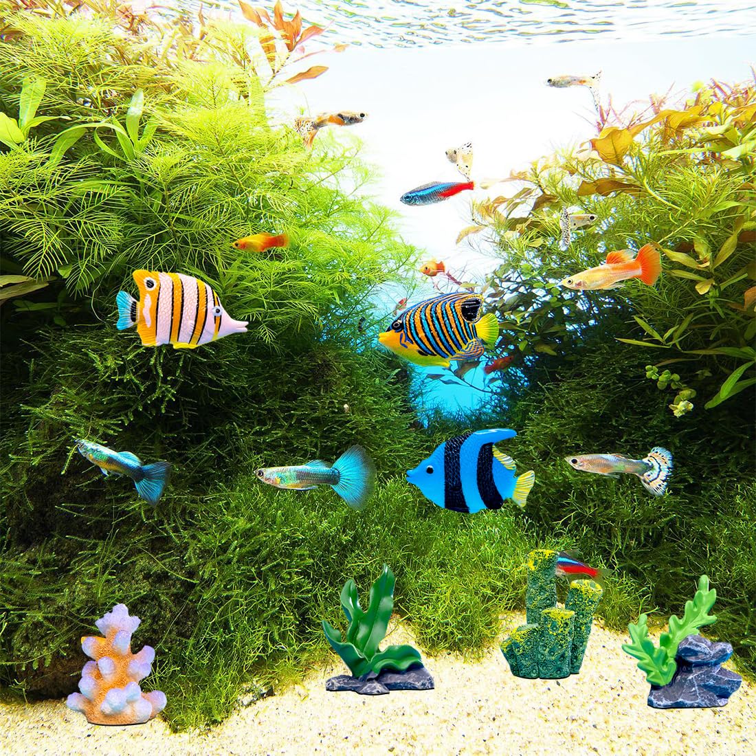 Decorazione Per Acquario In Corallo Finto - Piante Artificiali Per Acquari D'Acqua Dolce E Salata - Foto 7