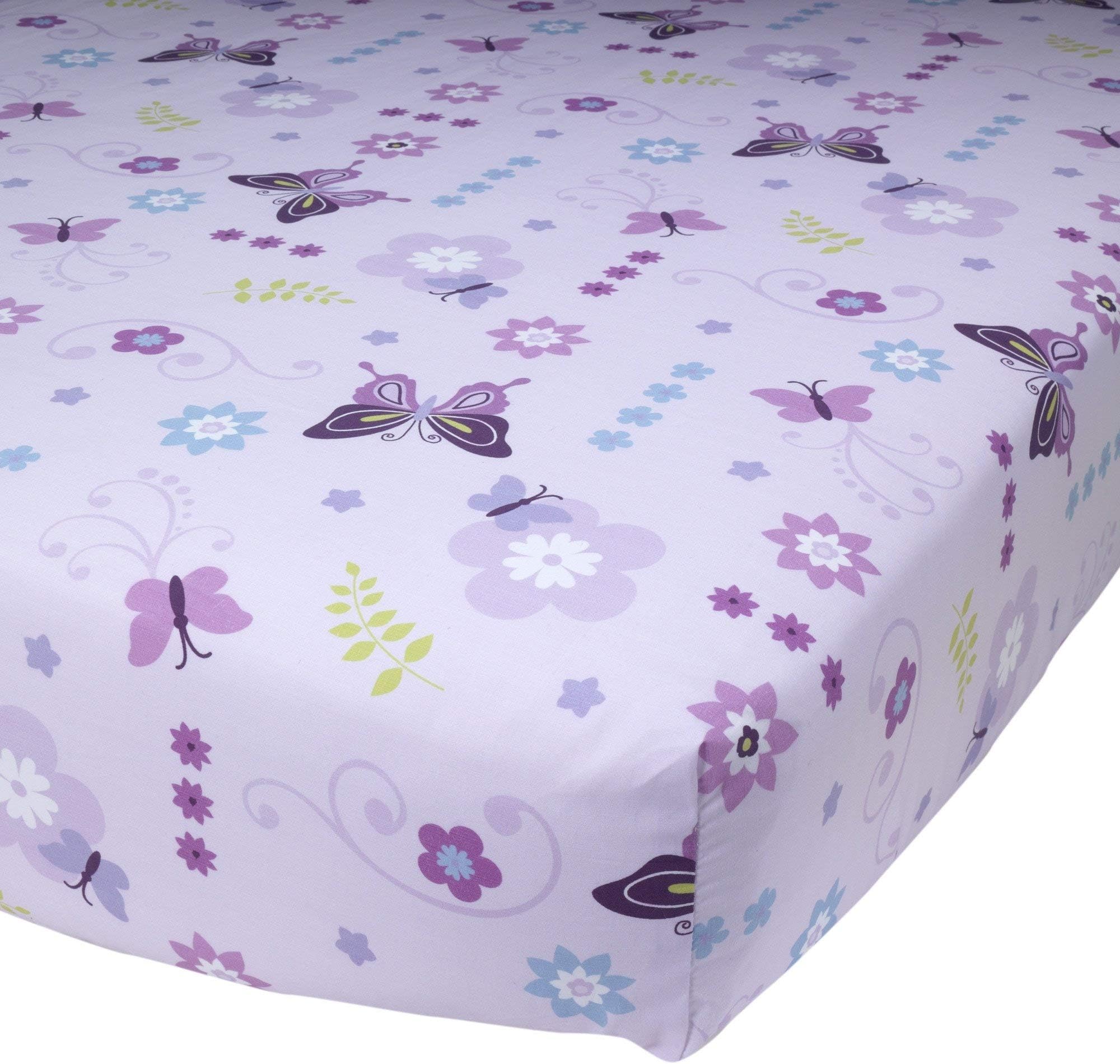 Lambs & Ivy Fitted Sheet, Butterfly Lane
