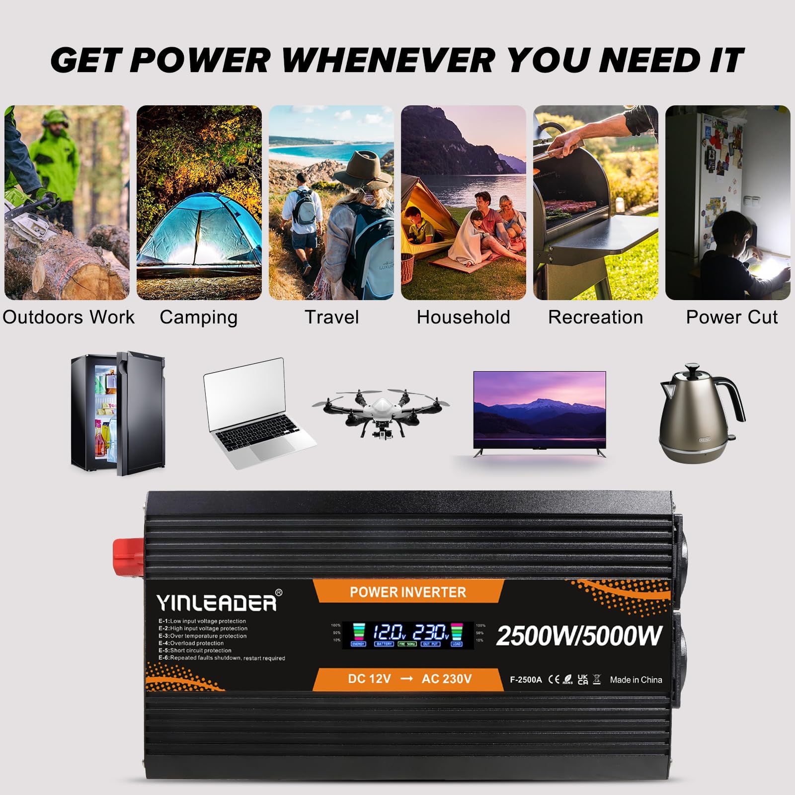 Omvormer 12V>230V 600W | - Omvormers