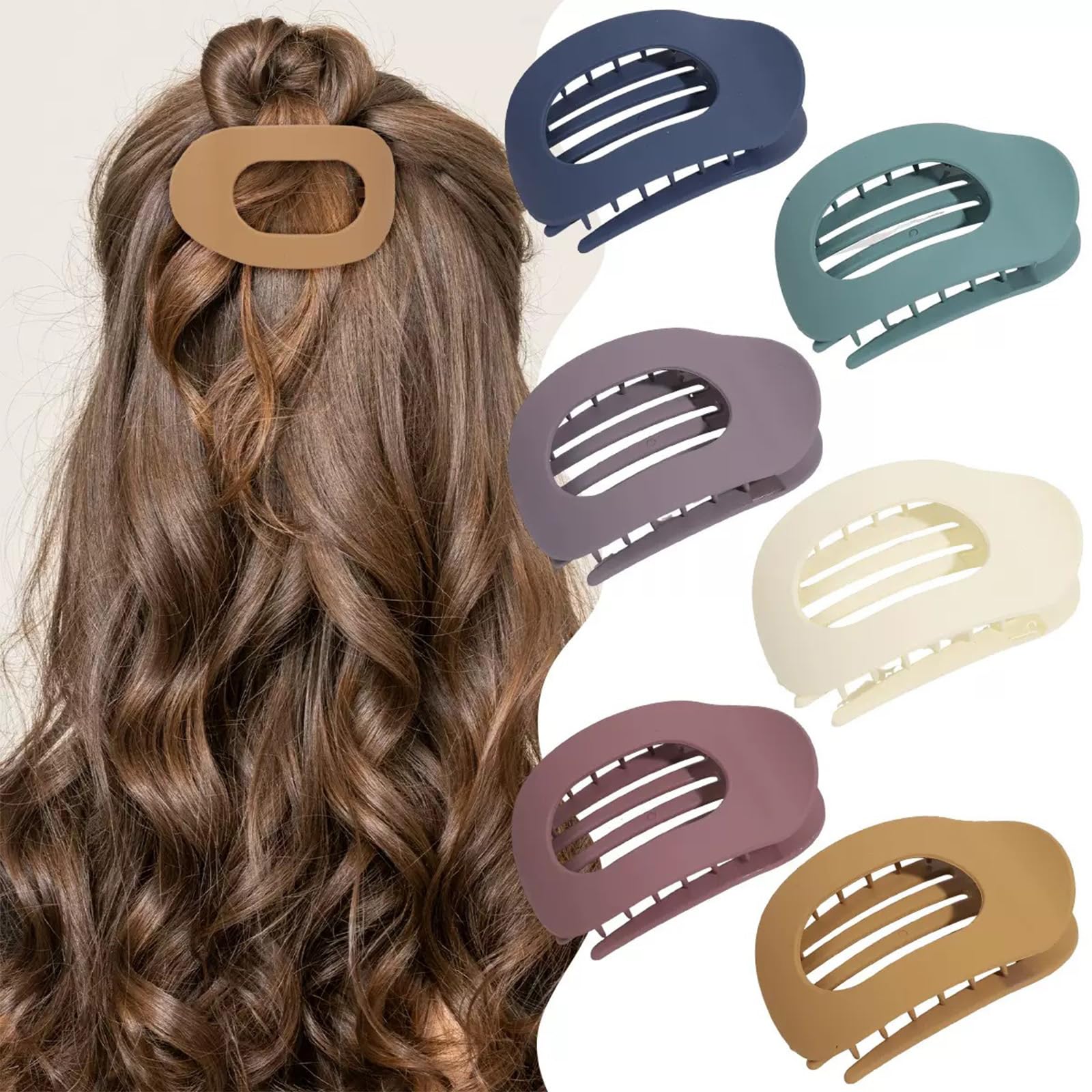LAOYEFACAI 6 Pieces Hair Clips Flat Hair Claws Hair Claws Secure Hold Hair Clips Inner Teeth Side Hair Clips Strong Hold for Thick Hair - Image 3