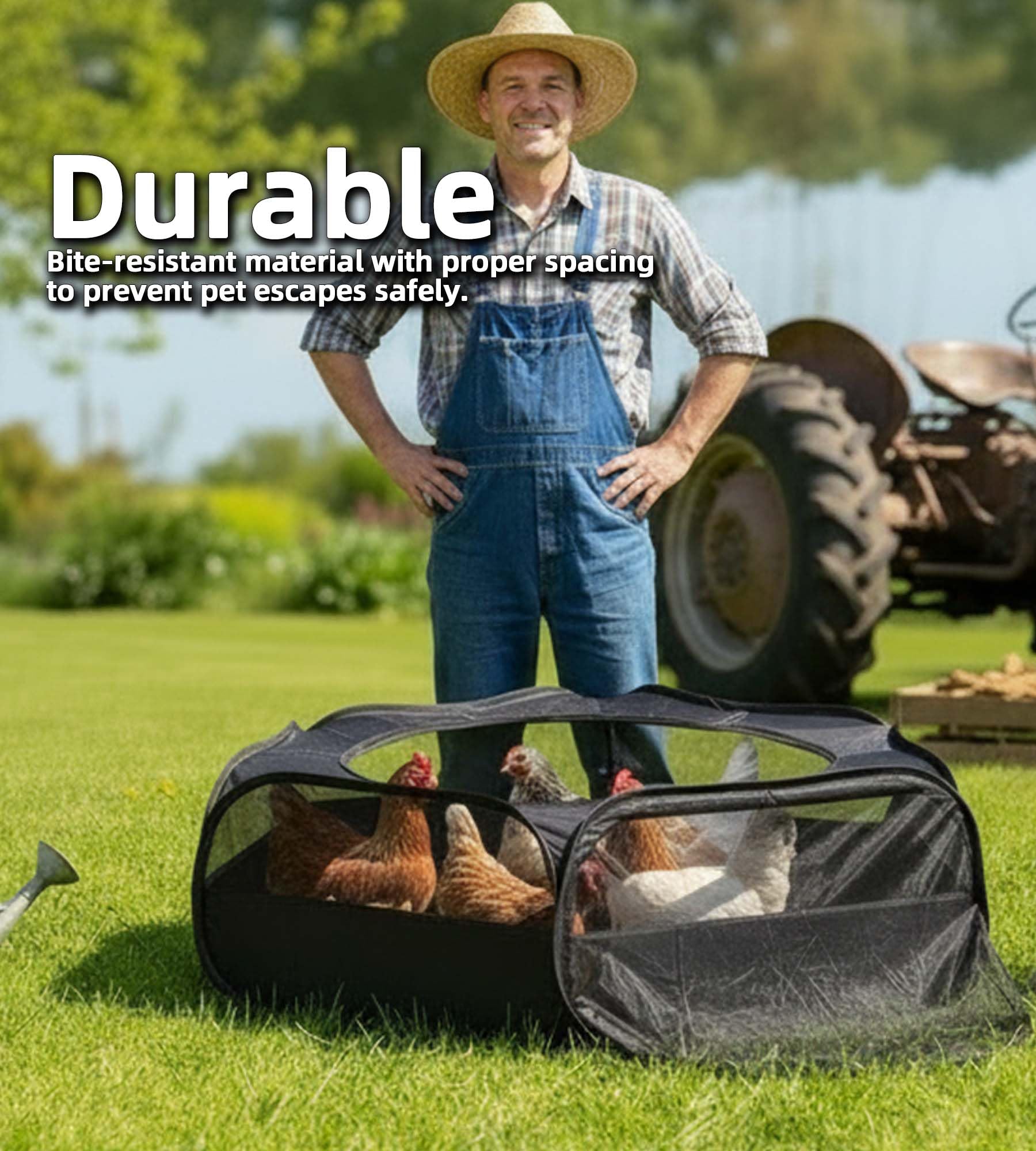 Tente de jeu robuste pour petits animaux : fond imperméable et housse en maille pour poulet, couveuse, lapin, chaton, cochon d'Inde, rat, hamster, chinchilla, hérisson, furet pliable pour