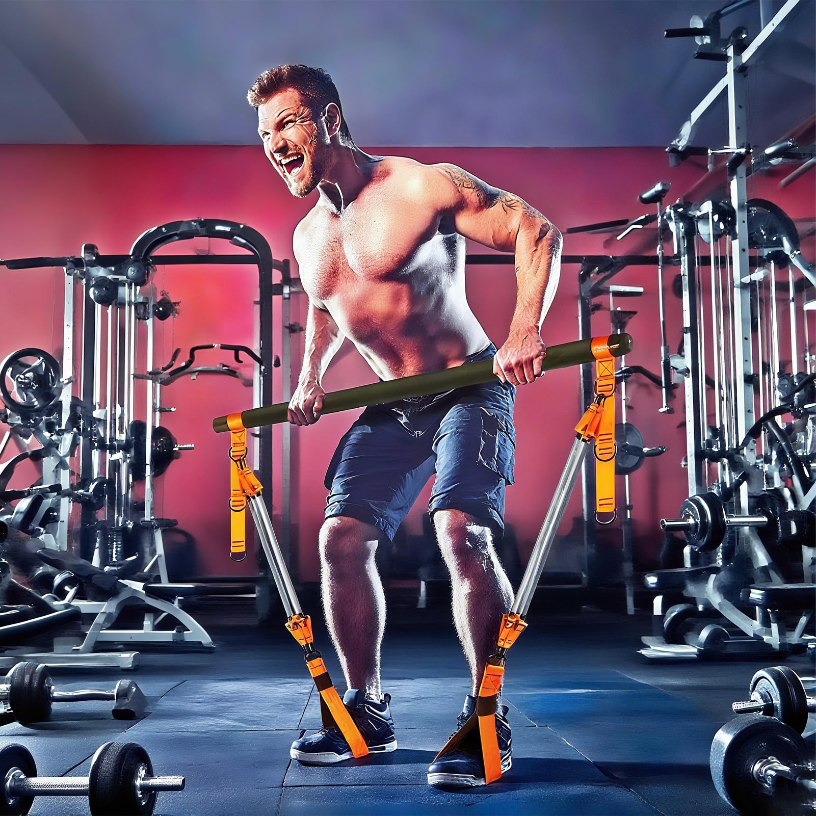 Przenośny zestaw drążków do pilatesu, sprzęt do ćwiczeń na siłownię, wielofunkcyjny system pilatesu z regulowanym oporem, dla sportowców na siłowni, entuzjastów fitnessu, ramion, szyi, talii