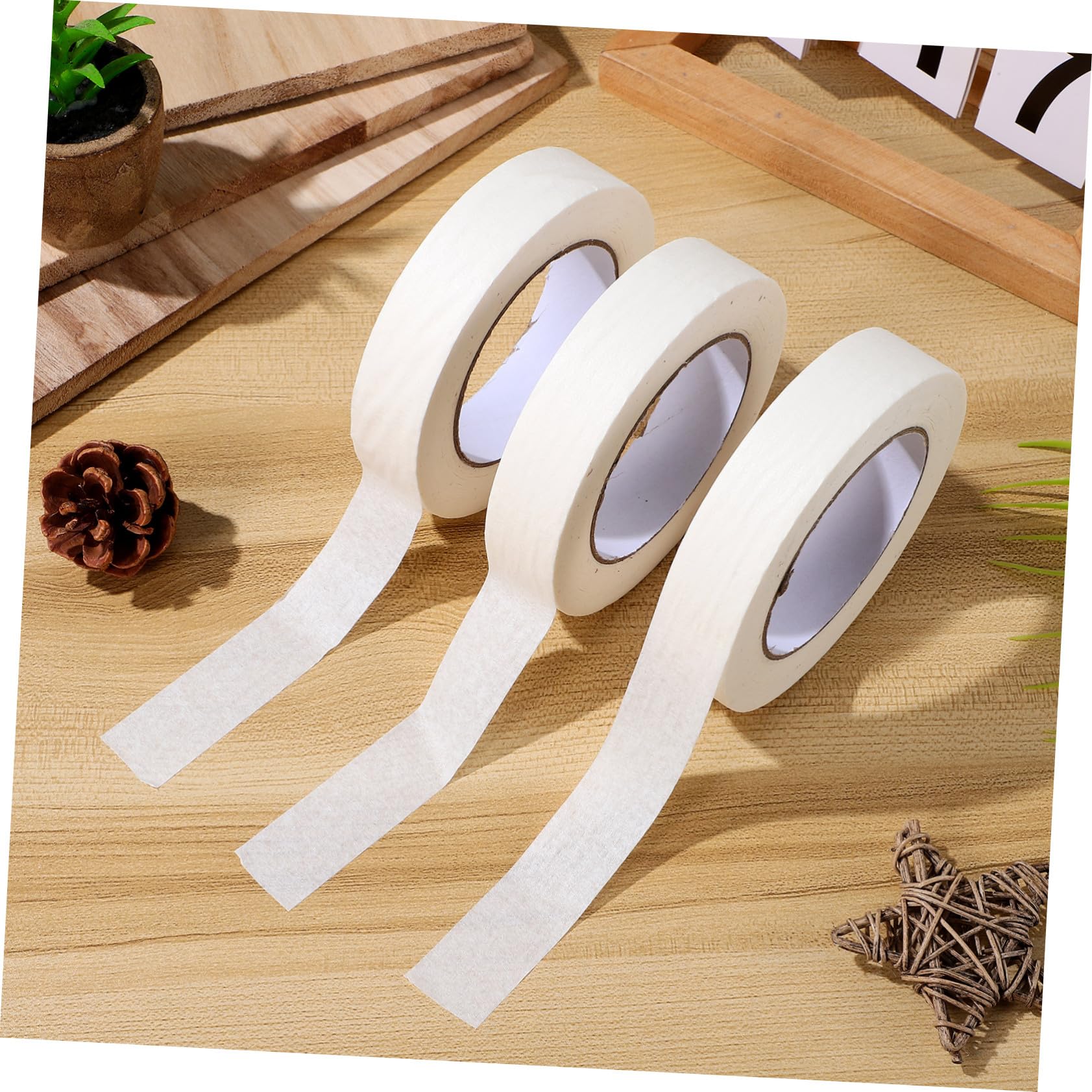 6 Rouleaux Ruban de Masquage Blanc Adhésif Moyen pour Peintres Décoration et Travaux Artistiques Facile à Déchirer Protection Fuite Peinture