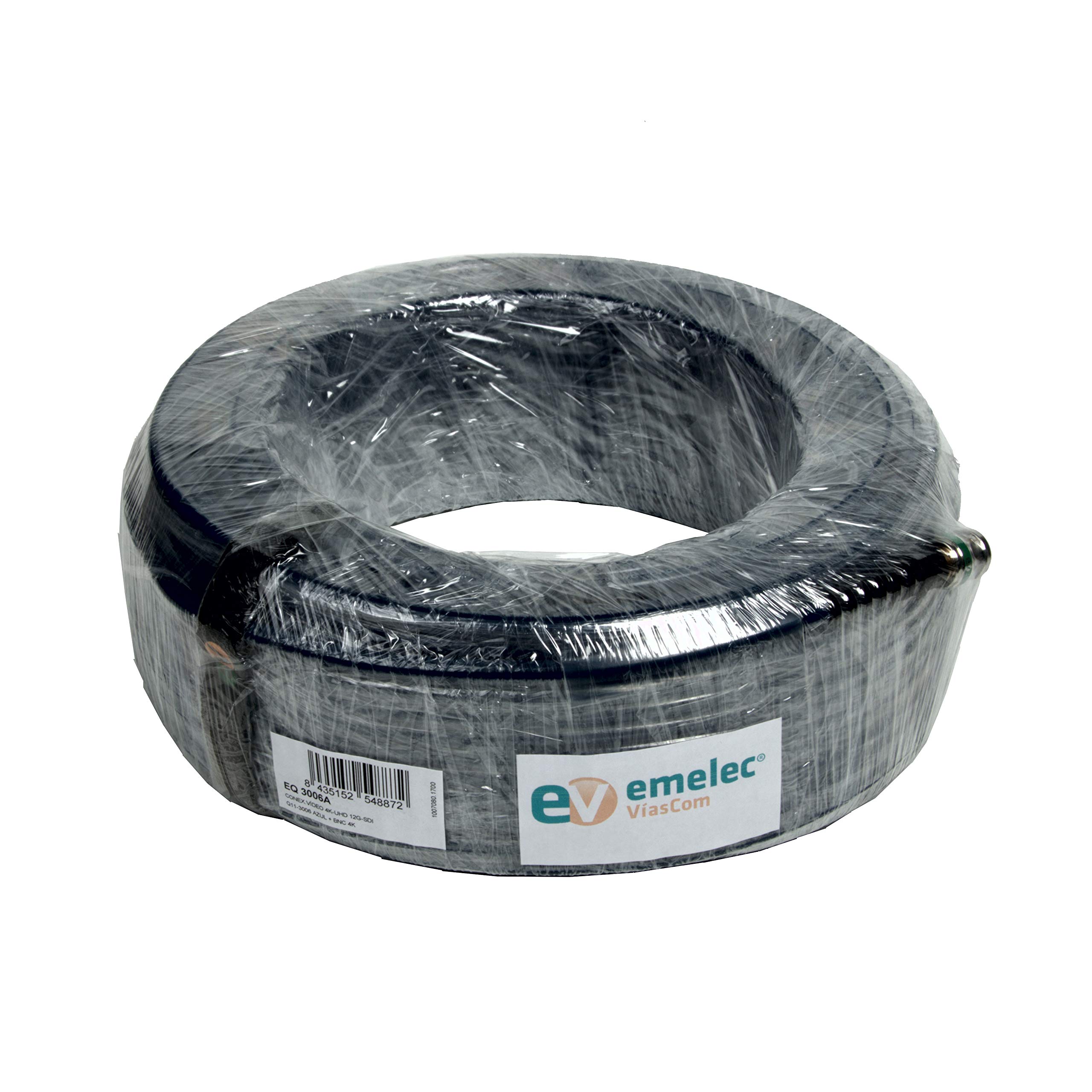 Emelec VíasCom EQ3006A/0300-30,0m Videoanschluss 4K-UHD 12G-SDI (0,80/3,75/6,00) mit BNC 4K-UHD - Unifilar Leiter - Blau - Flexible PVC