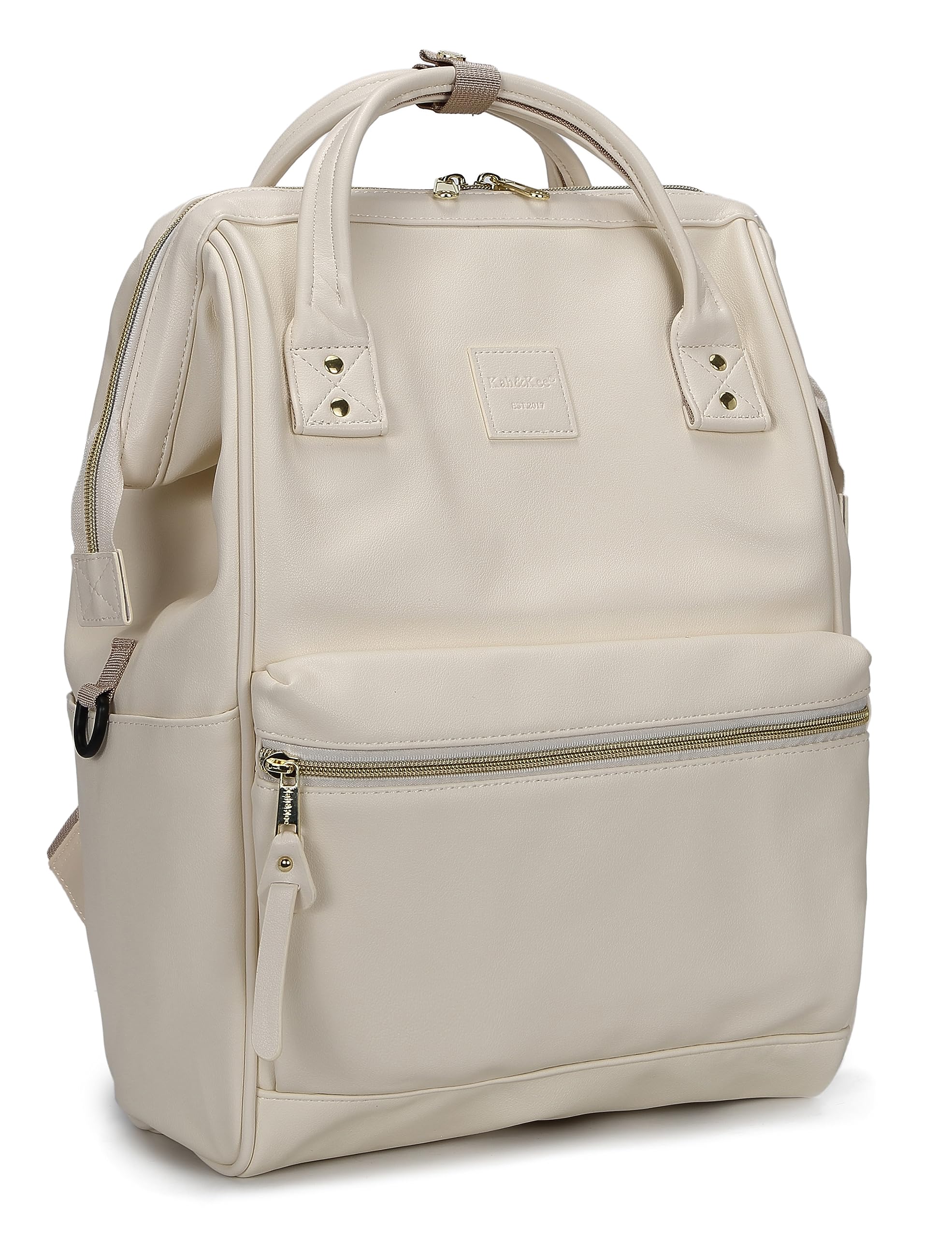 Leather Laptop Backpack for Women and Men-Waterproof, Anti-Theft, with Laptop Compartment-Ideal Travel Backpack