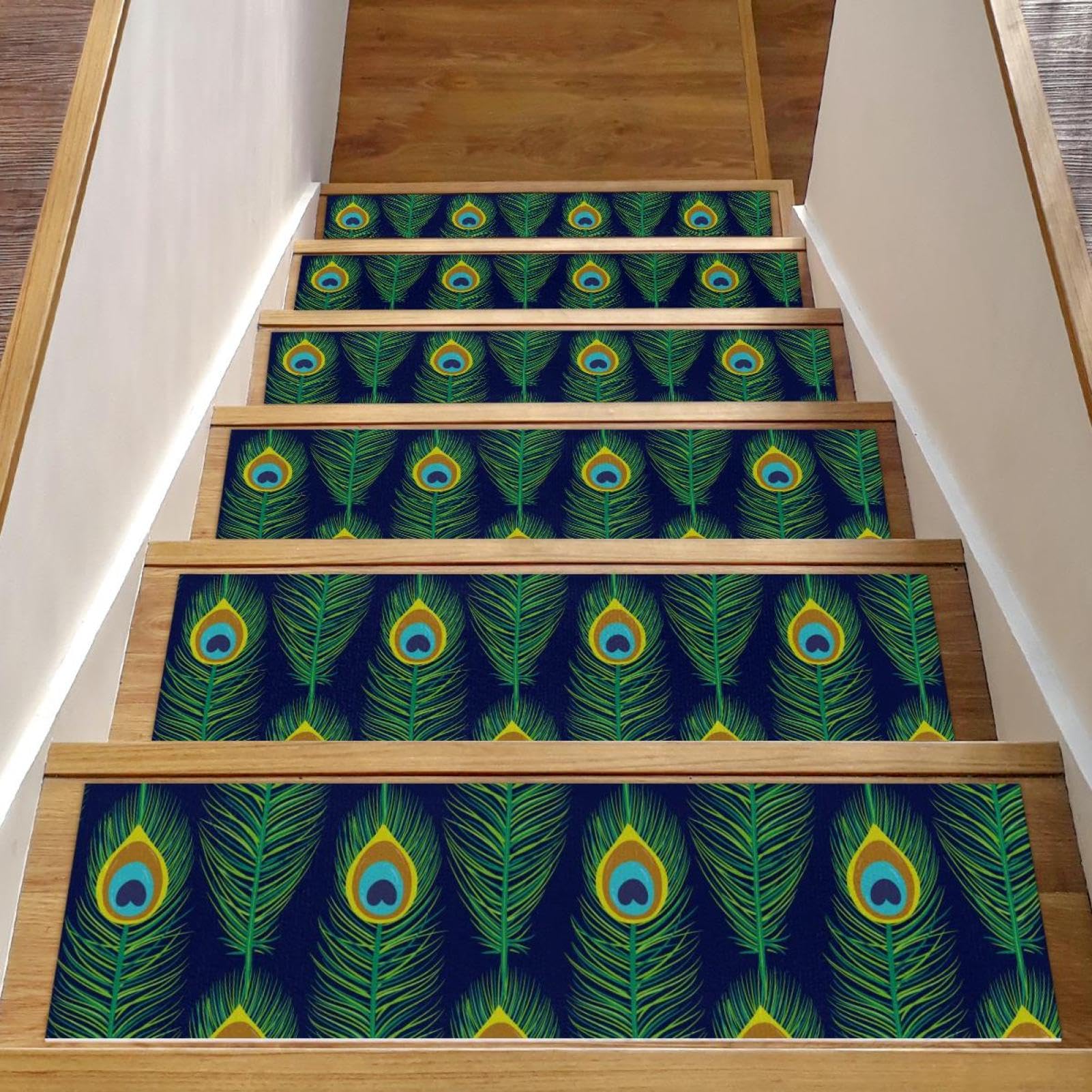 Alfombra para peldaños de escalera: pack de 15 alfombrillas decorativas