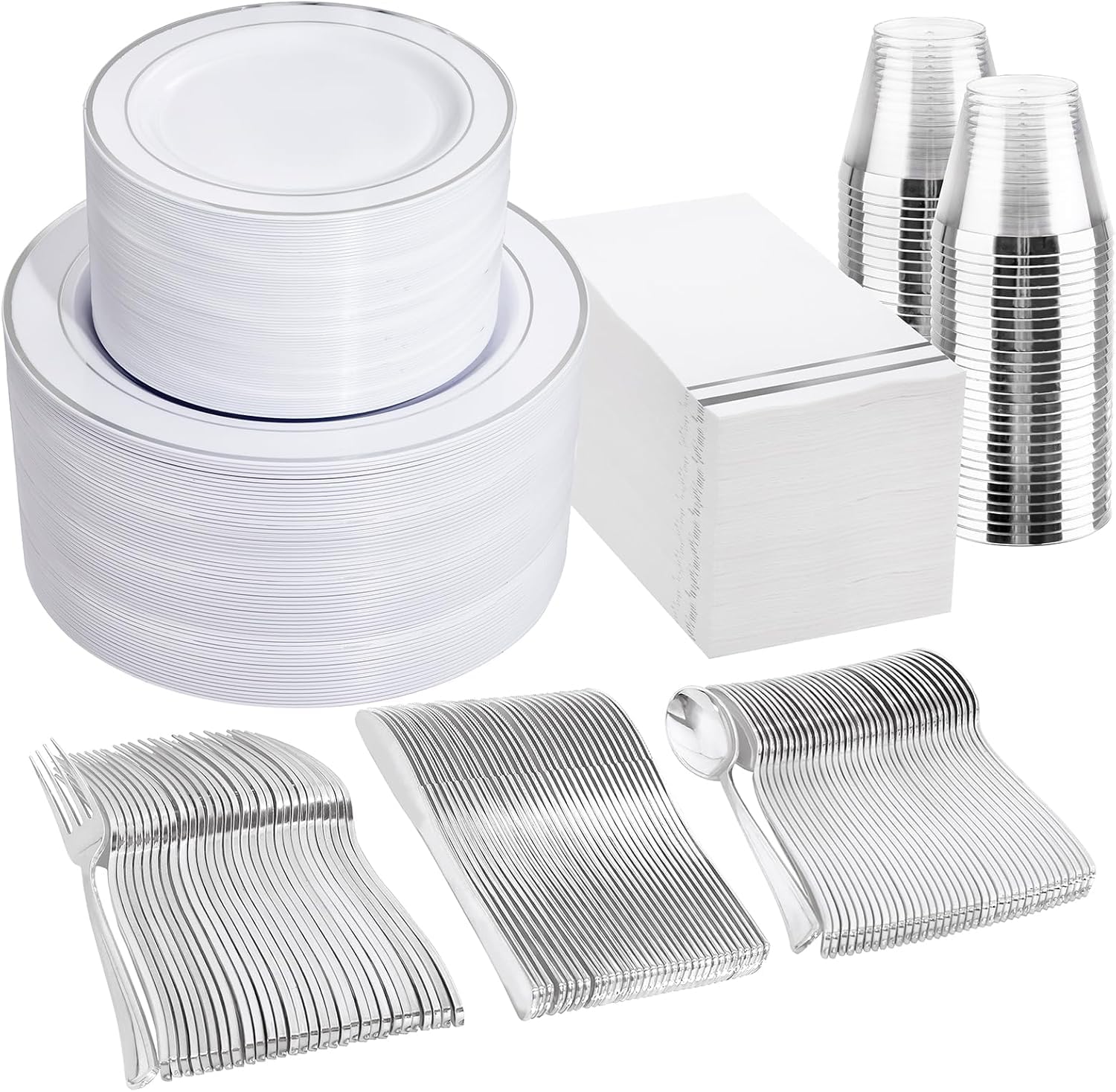 Amazon.com: GATHER 700PCS Silver Plastic Plates - Silver