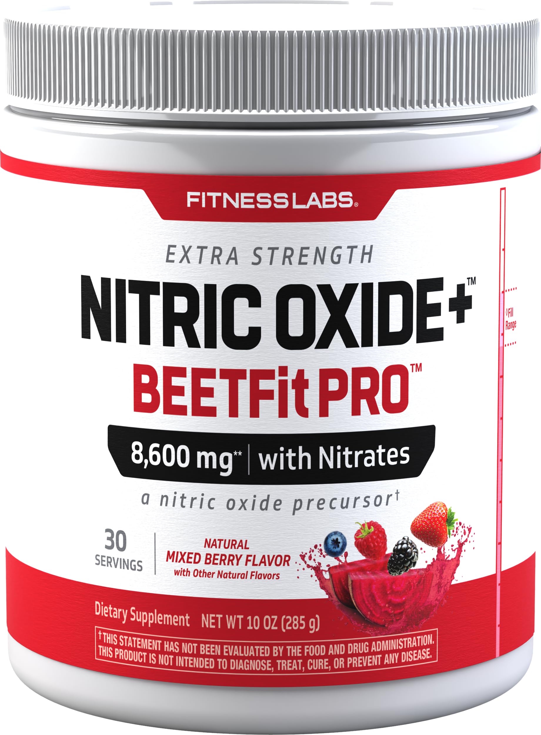 Beet Root Powder | 10oz | Nitric Oxide Precursor | with Nitrates | Beet Fit Pro | Mixed Berry Flavor | Fitness Supplement | Non-GMO, Gluten Free | by Fitness Labs