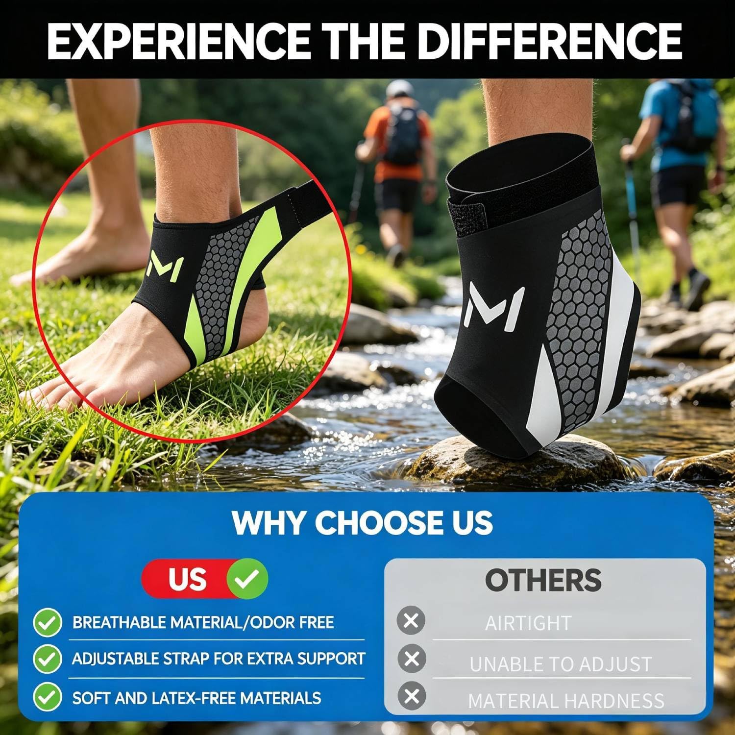2 pcs Lightweight & Breathable Ankle Support, Compression Sports Ankle Brace, Unisex Ankle Support Sleeve, Ideal for Basketball, Fitness, Sports & Daily Training (Gray) - 5