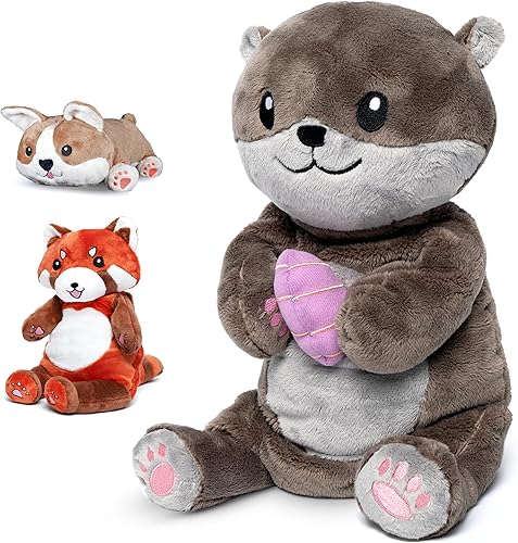 Animales de peluche con peso, lindo peluche de 4 libras para adultos, adolescentes y niños, nutria marina grande (no lavable a máquina)