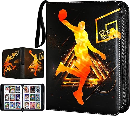 Carpeta de tarjetas de baloncesto con 900 bolsillos, soporte para tarjetas intercambiables, álbum de coleccionistas, 9 bolsillos con 50 fundas