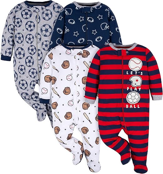 Gerber Baby Boys 4 Pack Sleep 'N Play Footie