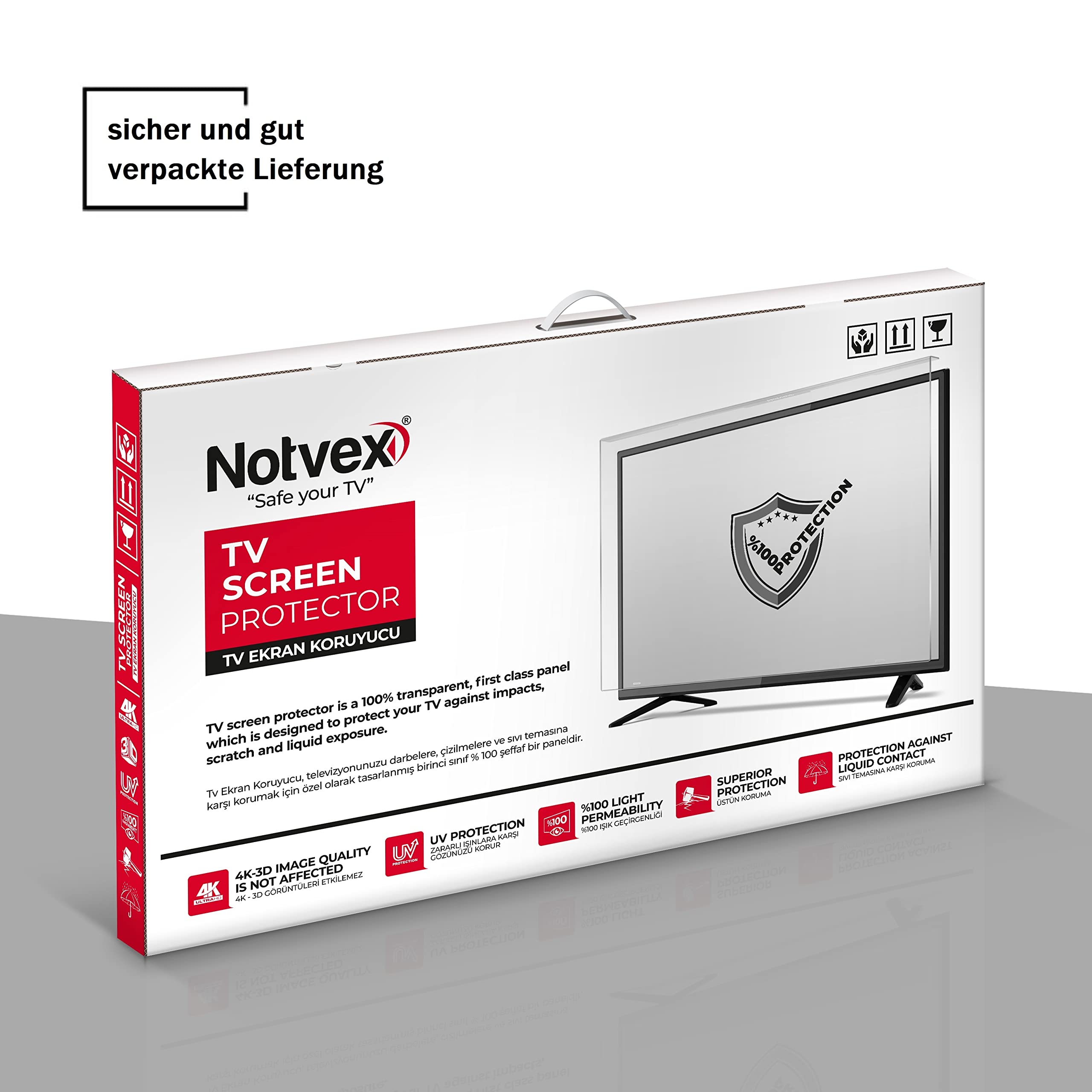 Protection pour Téléviseur 43" - Verre de Protection TV Compatible 32"-75"