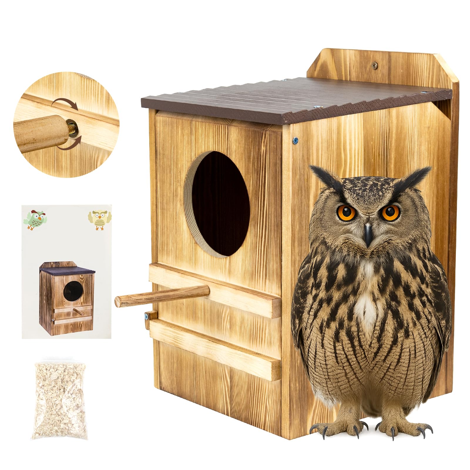 Grande maison en bois robuste et isolante, format 22,9x36,8 cm avec visserie