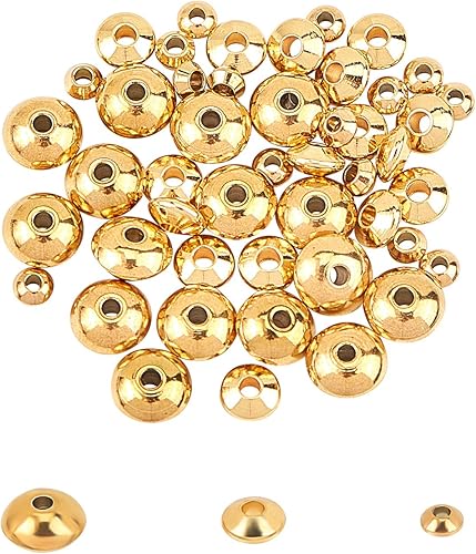 Miniatura 1 de UNICRAFTALE 48 cuentas espaciadoras redondas planas de acero inoxidable de 0.157 pulgadas  0.236 pulgadas  0.236 pulgadas  0.236 pulgadas  0.236